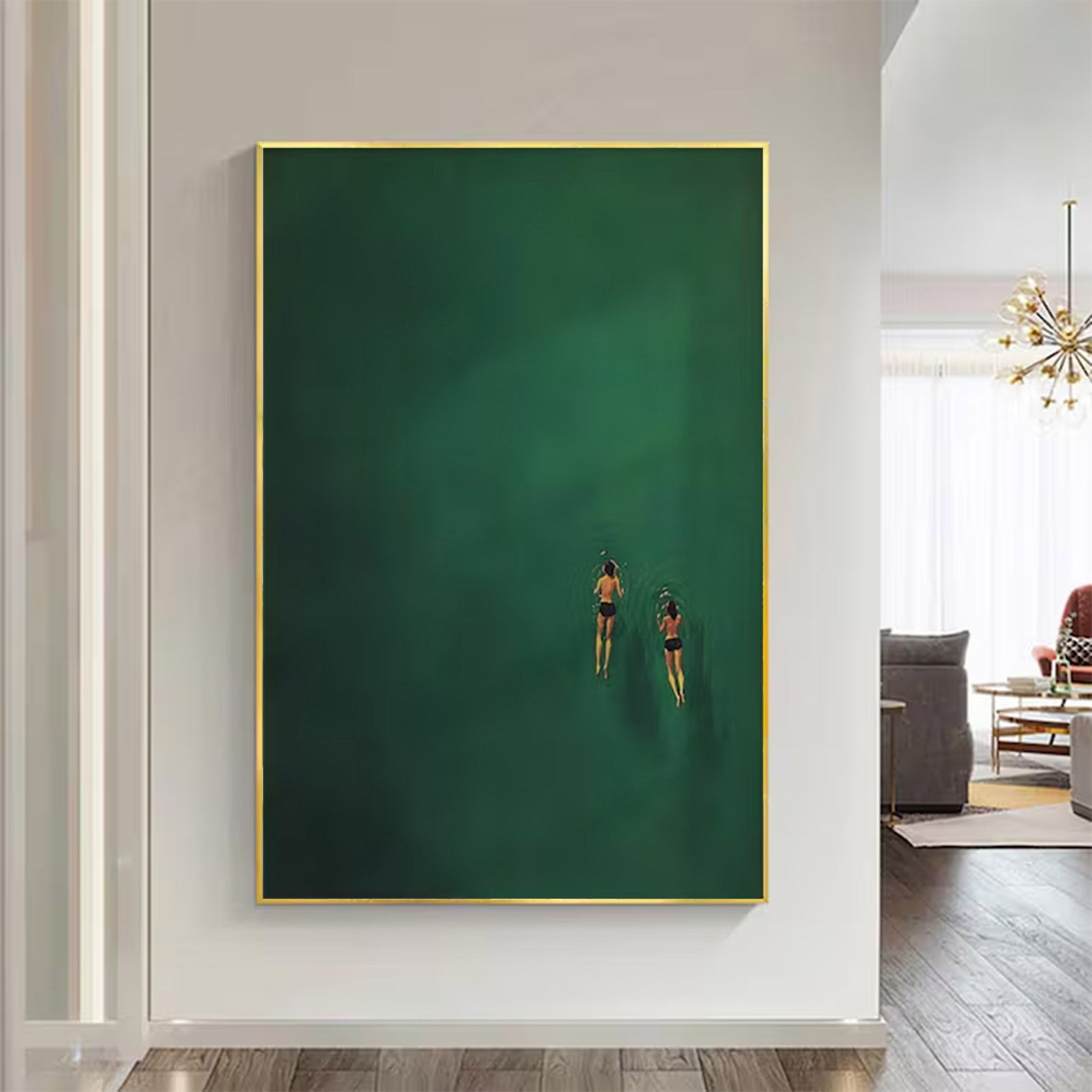 wimmers in Deep Green - Large Moody Painting | KeiraArt #AG 100