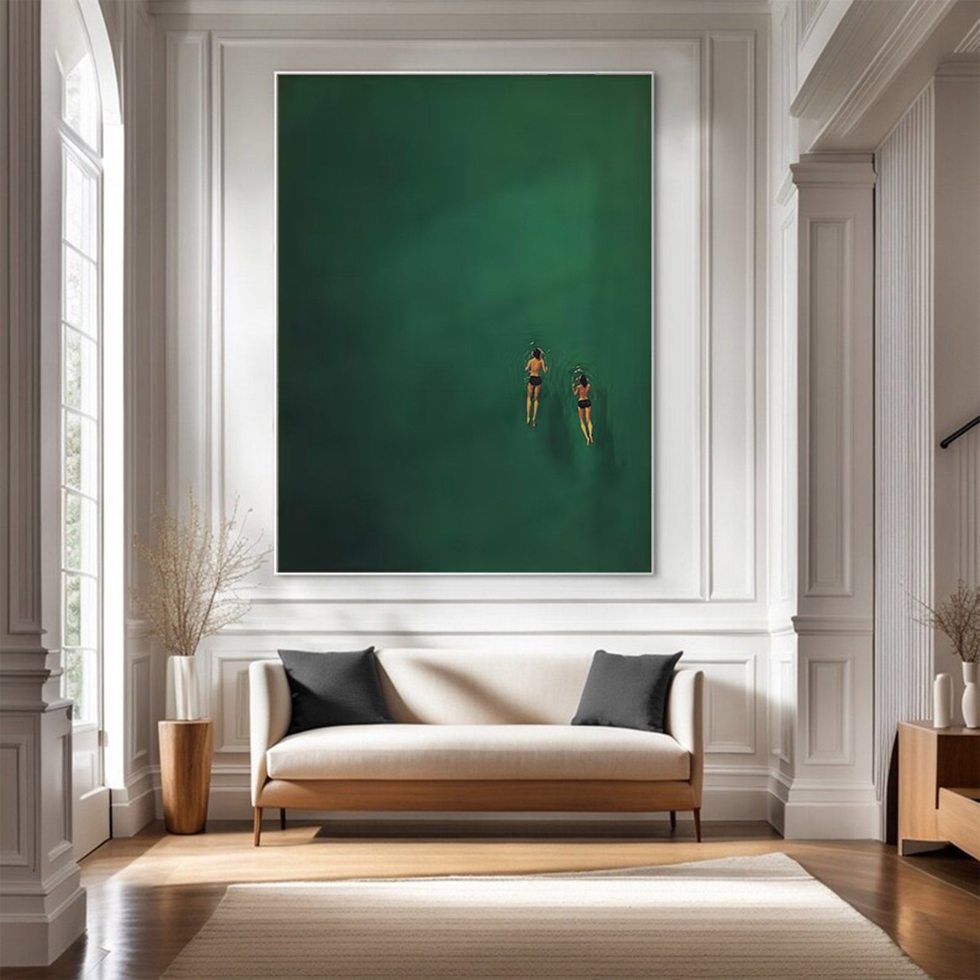 wimmers in Deep Green - Large Moody Painting | KeiraArt #AG 100