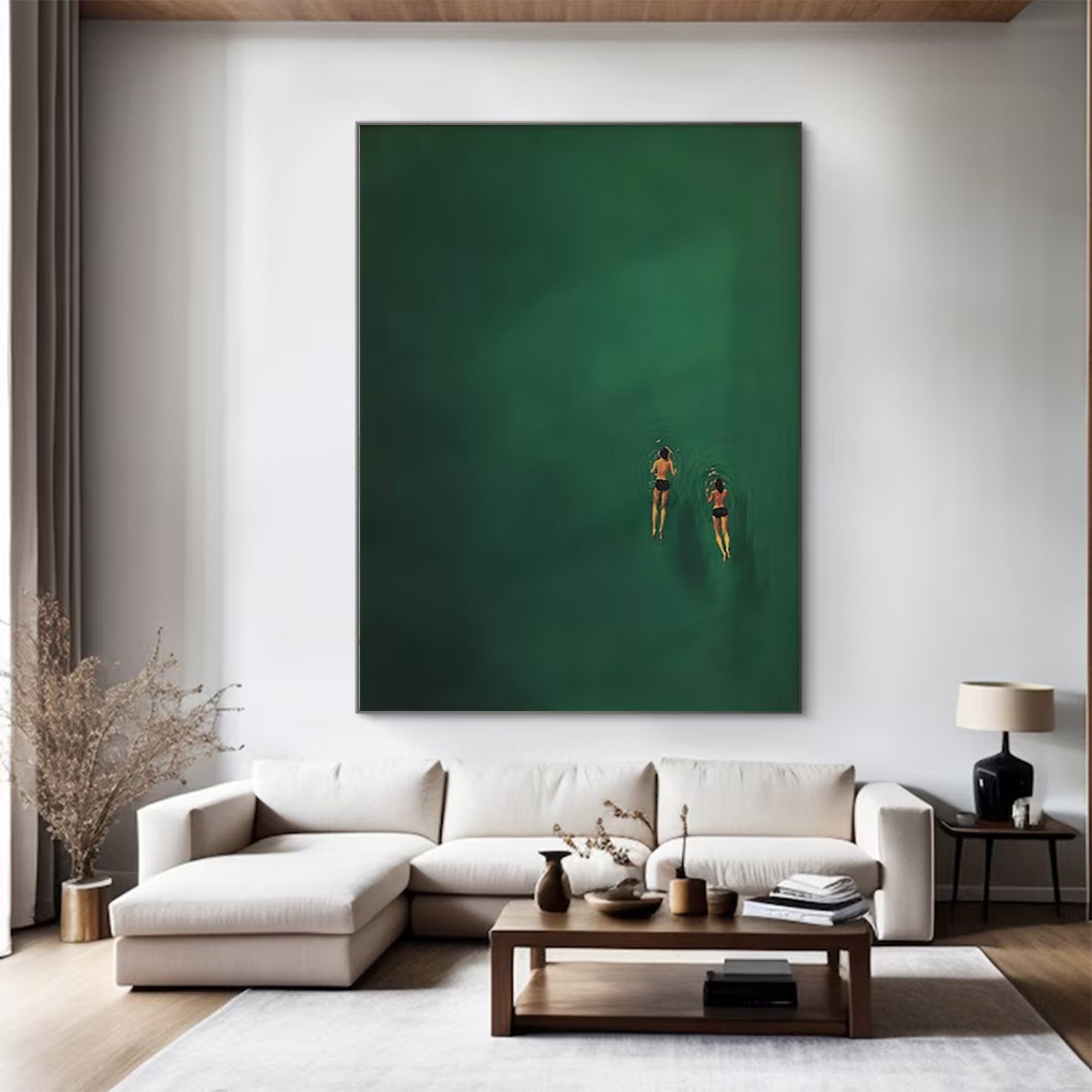 wimmers in Deep Green - Large Moody Painting | KeiraArt #AG 100