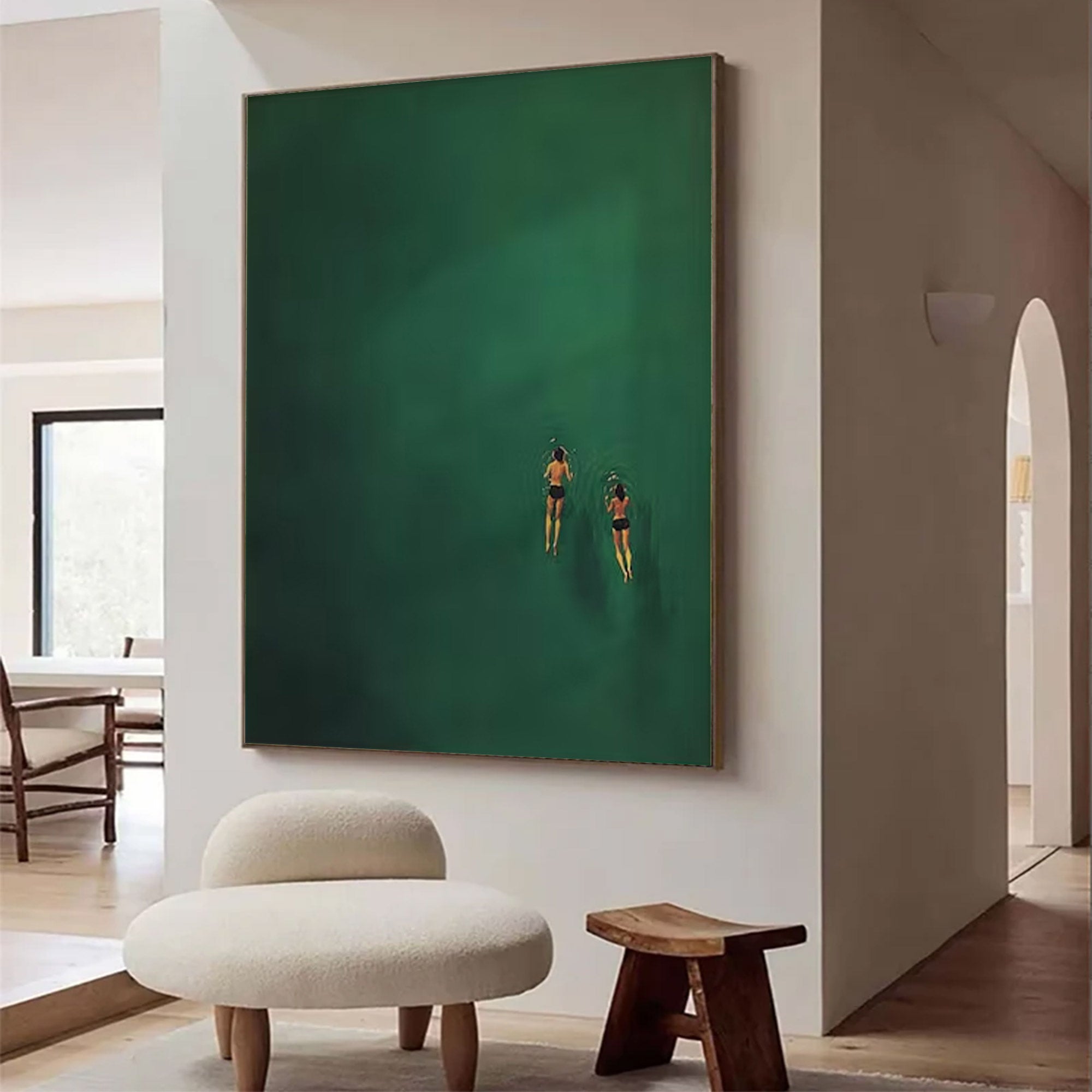 wimmers in Deep Green - Large Moody Painting | KeiraArt #AG 100