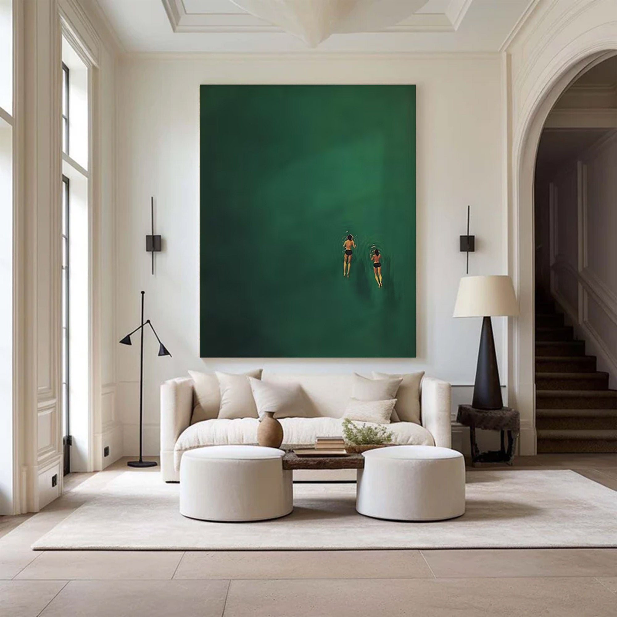 wimmers in Deep Green - Large Moody Painting | KeiraArt #AG 100