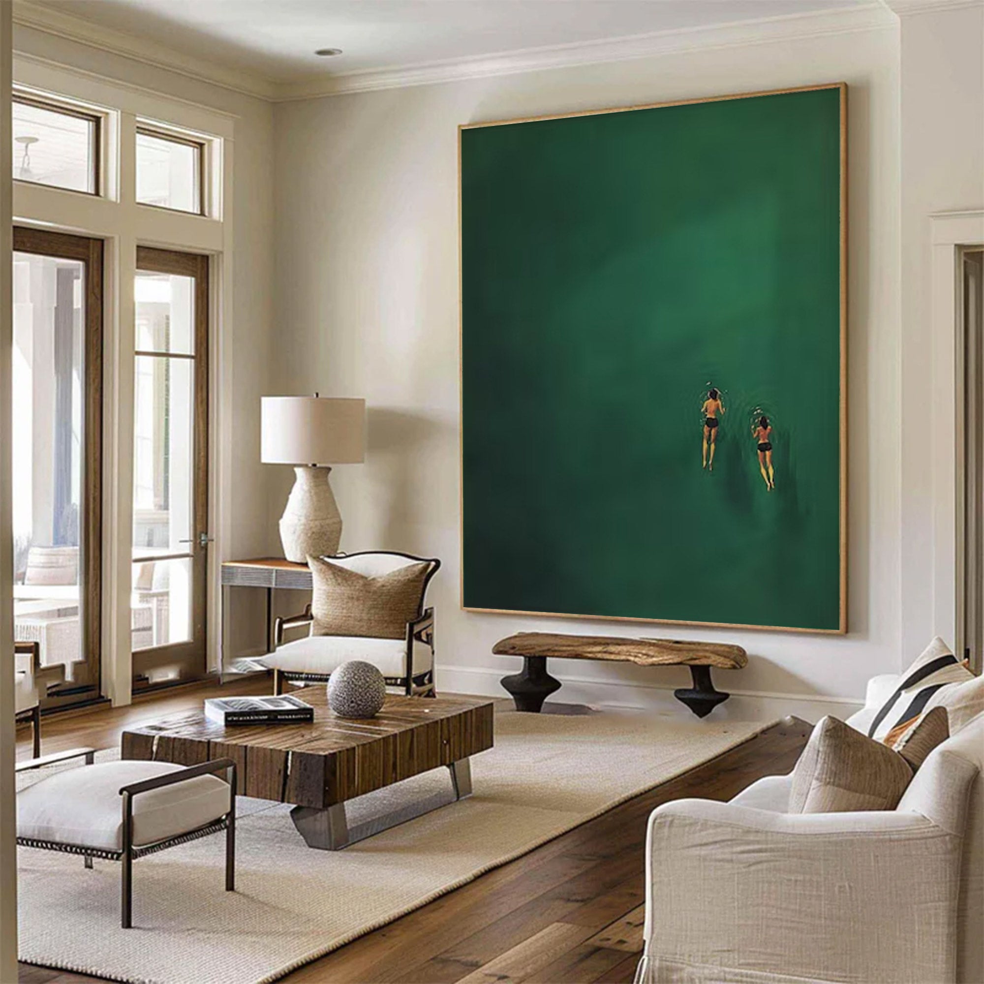 wimmers in Deep Green - Large Moody Painting | KeiraArt #AG 100