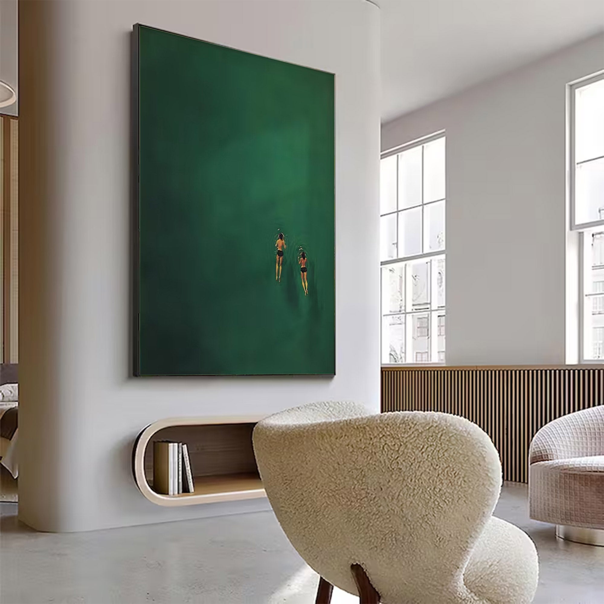 wimmers in Deep Green - Large Moody Painting | KeiraArt #AG 100