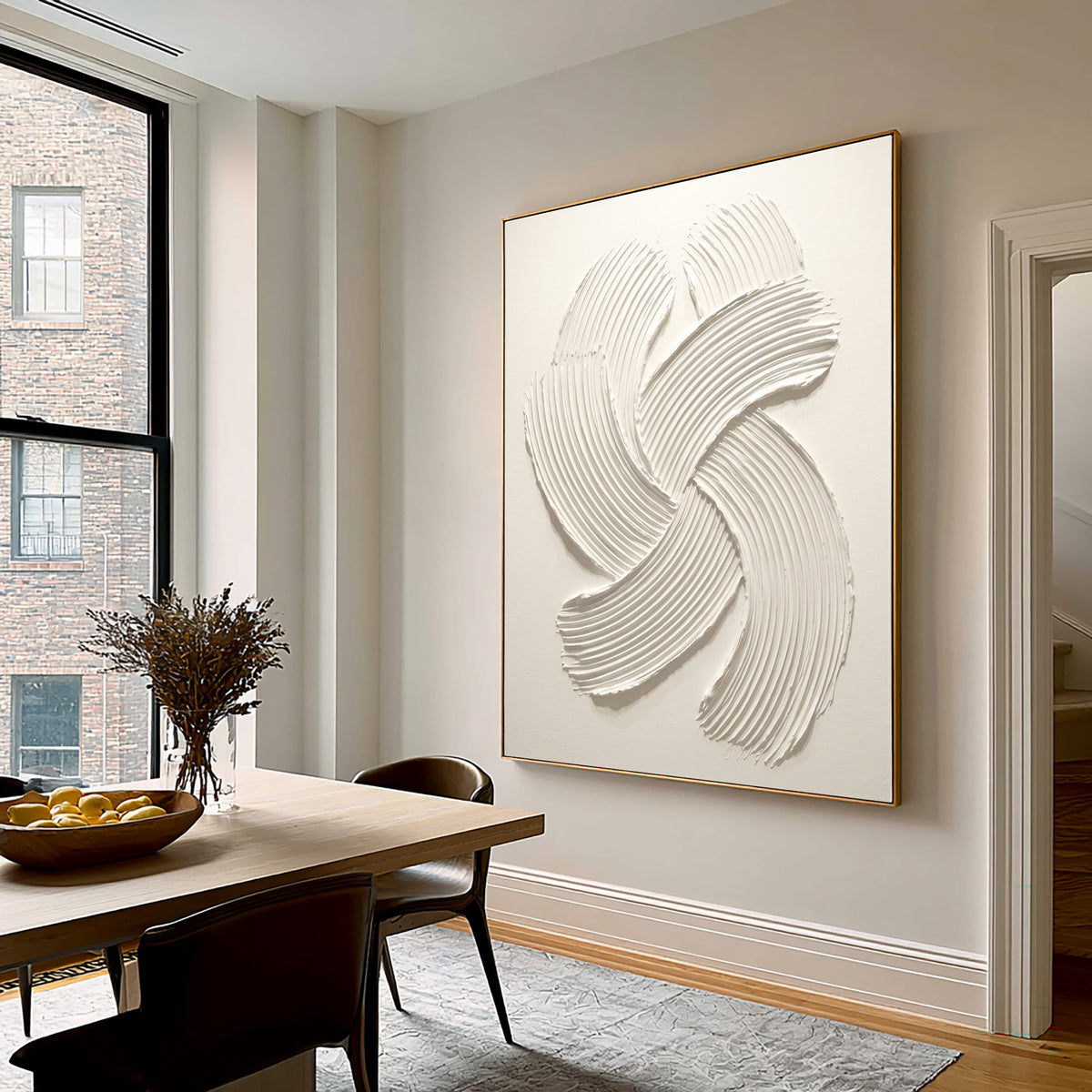 Quiet Motion In White Relief Large Textured Wall Art Minimalist Sculptural Abstract Artwork Quiet Luxury Decor
