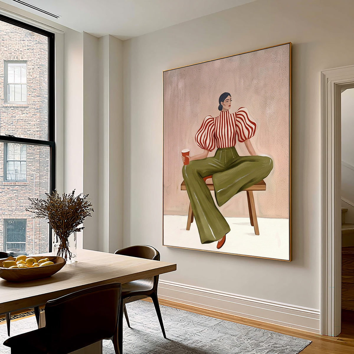 Contemporary Figurative Painting, Modern Female Portrait, Textured Wall Art