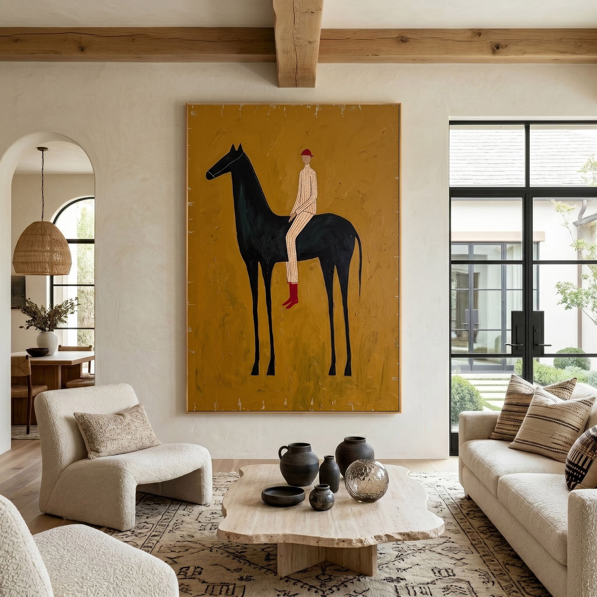 Large Cowboy Horse Wall Art Modern Western Contemporary Canvas Painting
