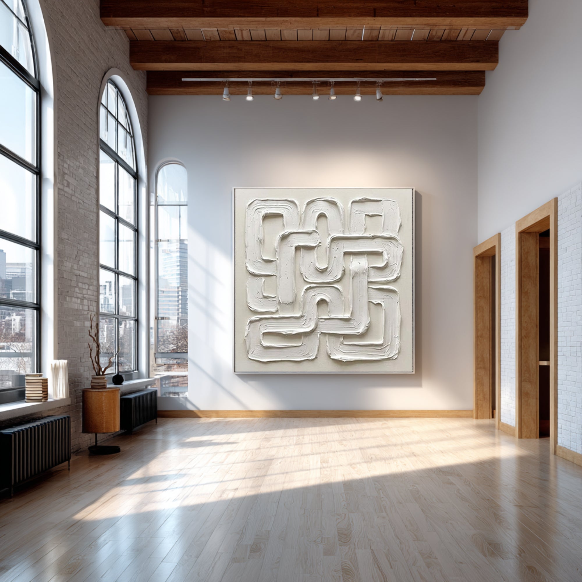 Large Architectural Flow Wall Art Neutral Sculptural Painting
