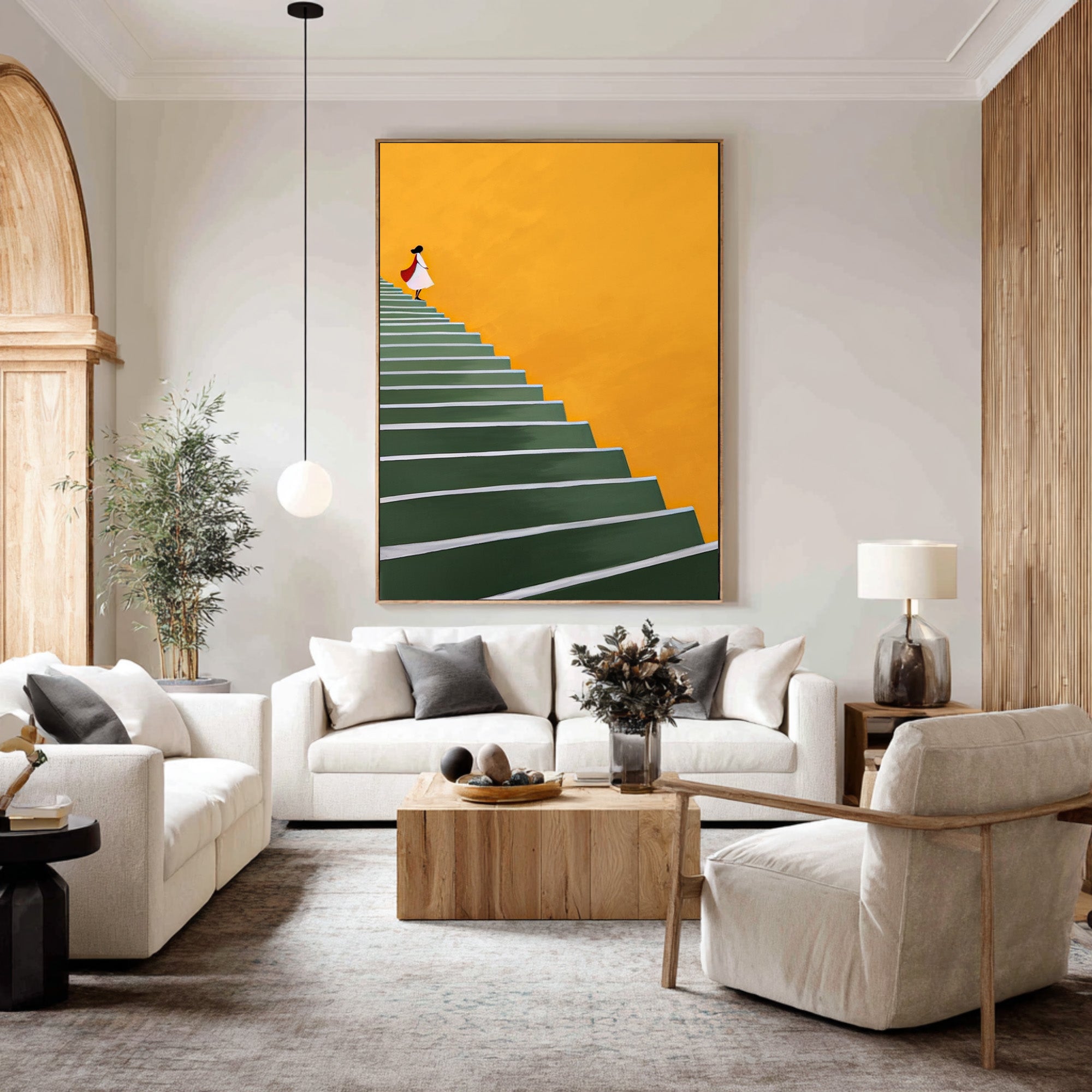 Large Contrasting Abstract Ladder Art | KeiraArt #CZ 012