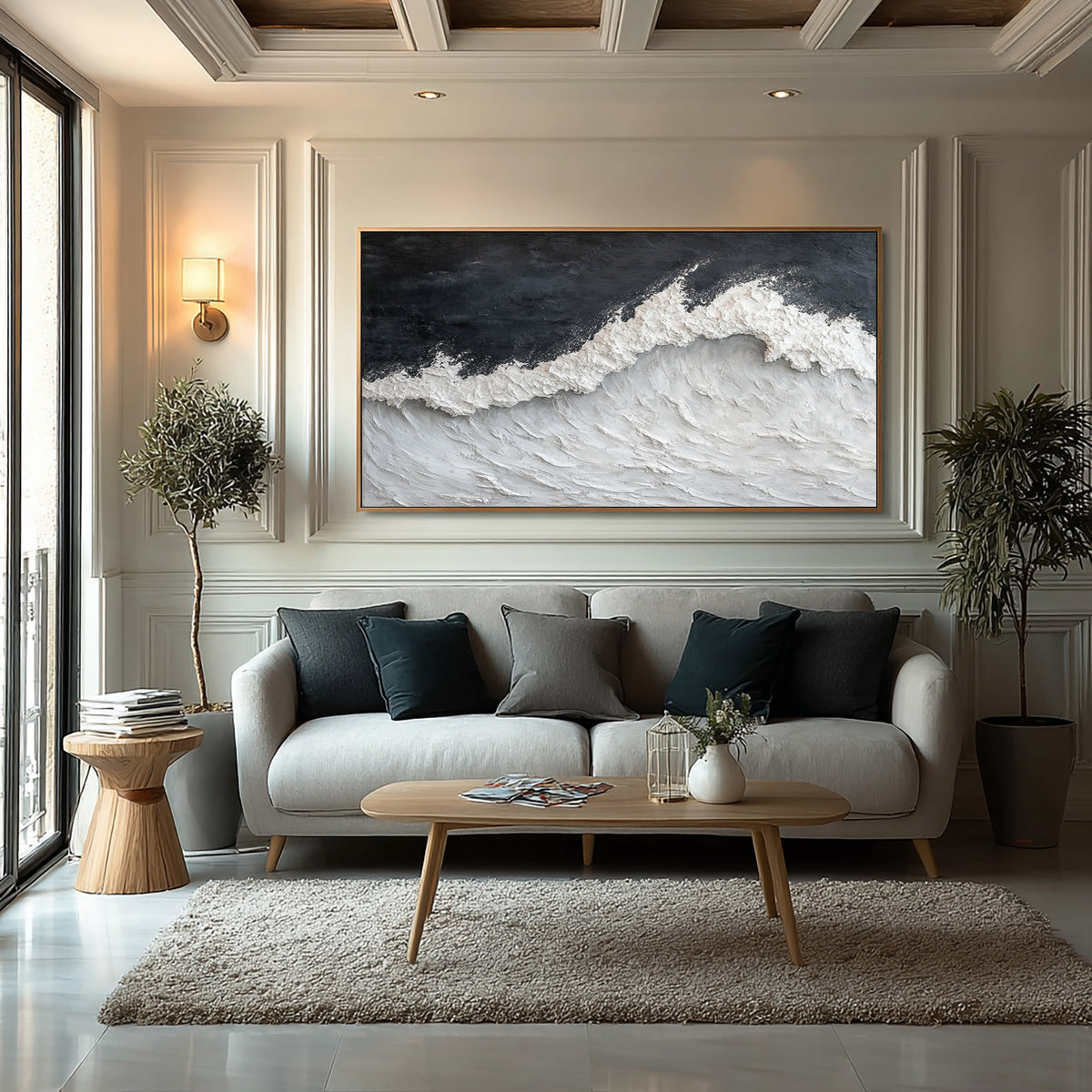 The Silent Wave Hand Painted Seascape Oil Painting Textured Ocean Wall Art Contemporary Artwork