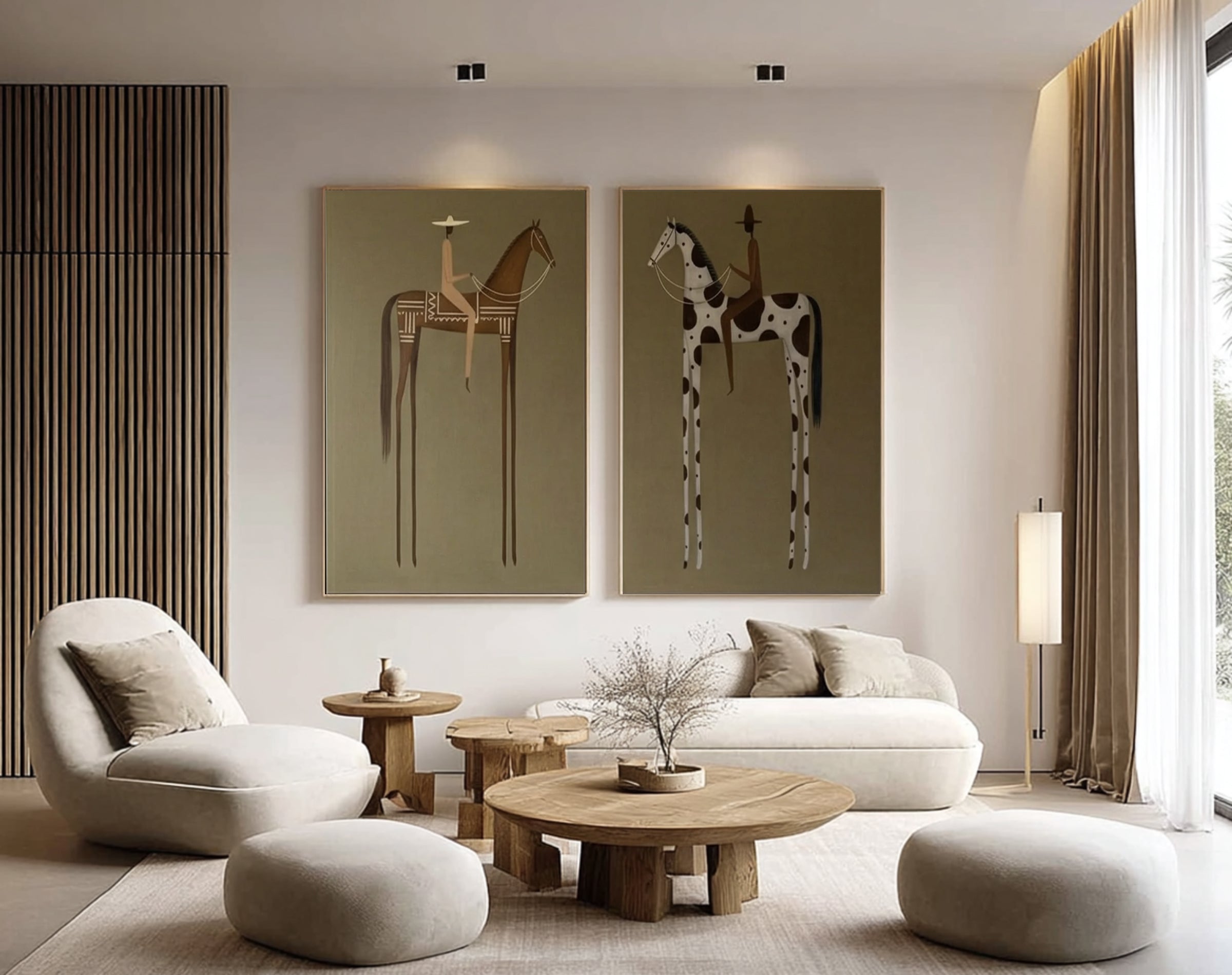 Large Gallery Style Horse Rider Artwork Modern Luxury Wall Decor | KeiraArt