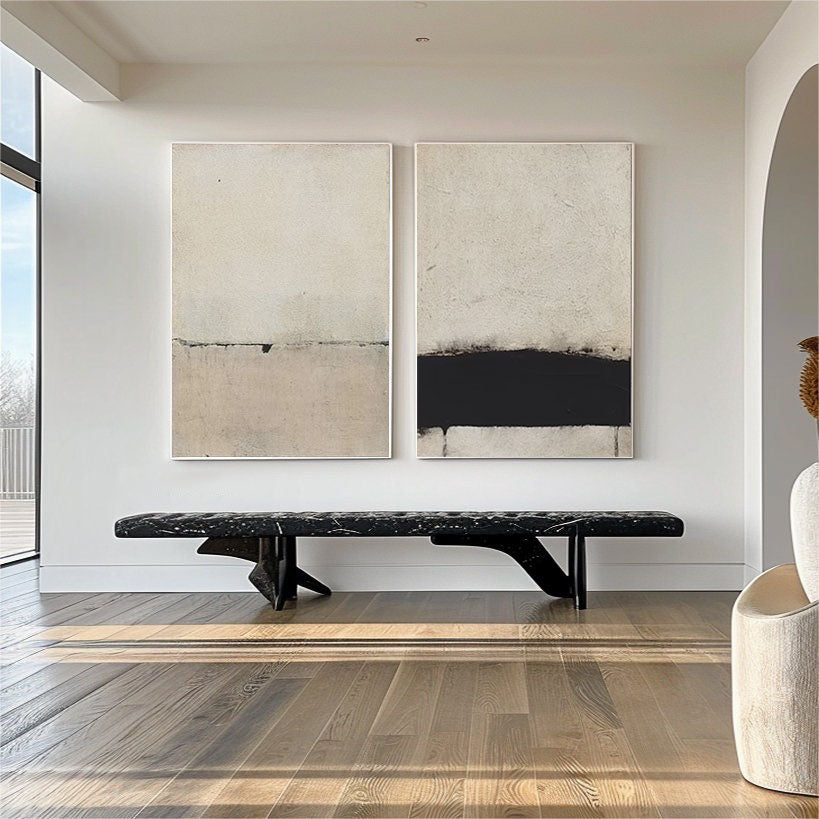 Modern Minimalist Abstract Art Dual Panels for a Refined Look #MMAS 061