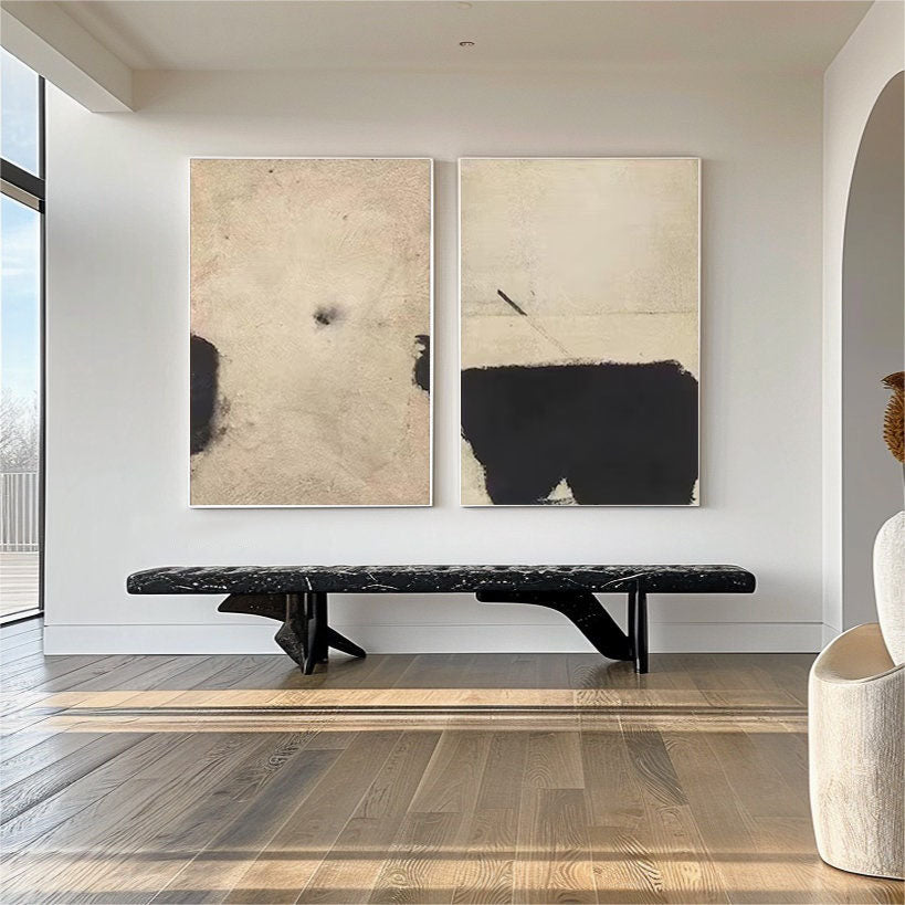 Modern Minimalist Abstract Art Dual Panels for a Refined Look #MMAS 065