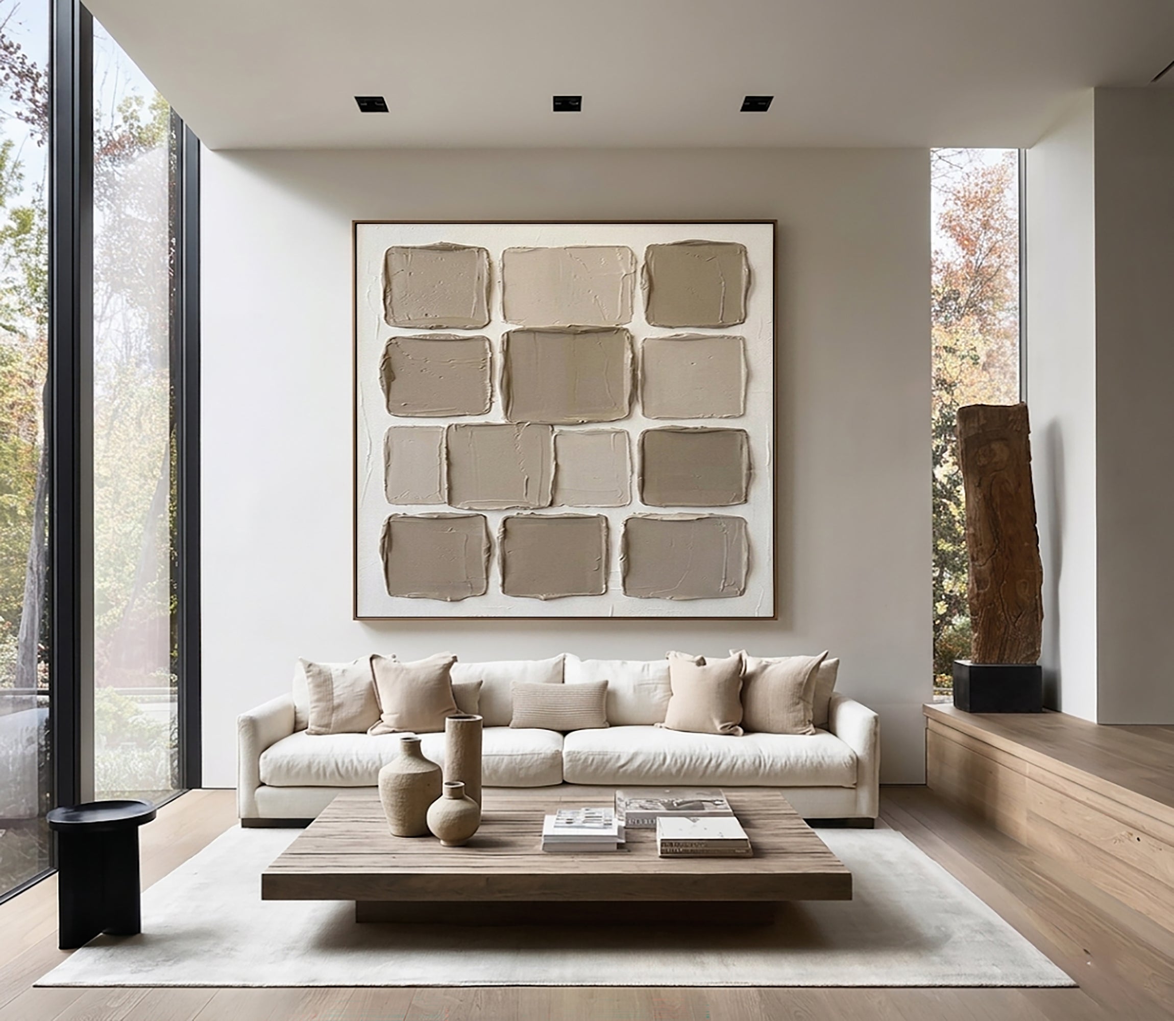 Large Modern Material Study Wall Art Contemporary Neutral Texture Painting