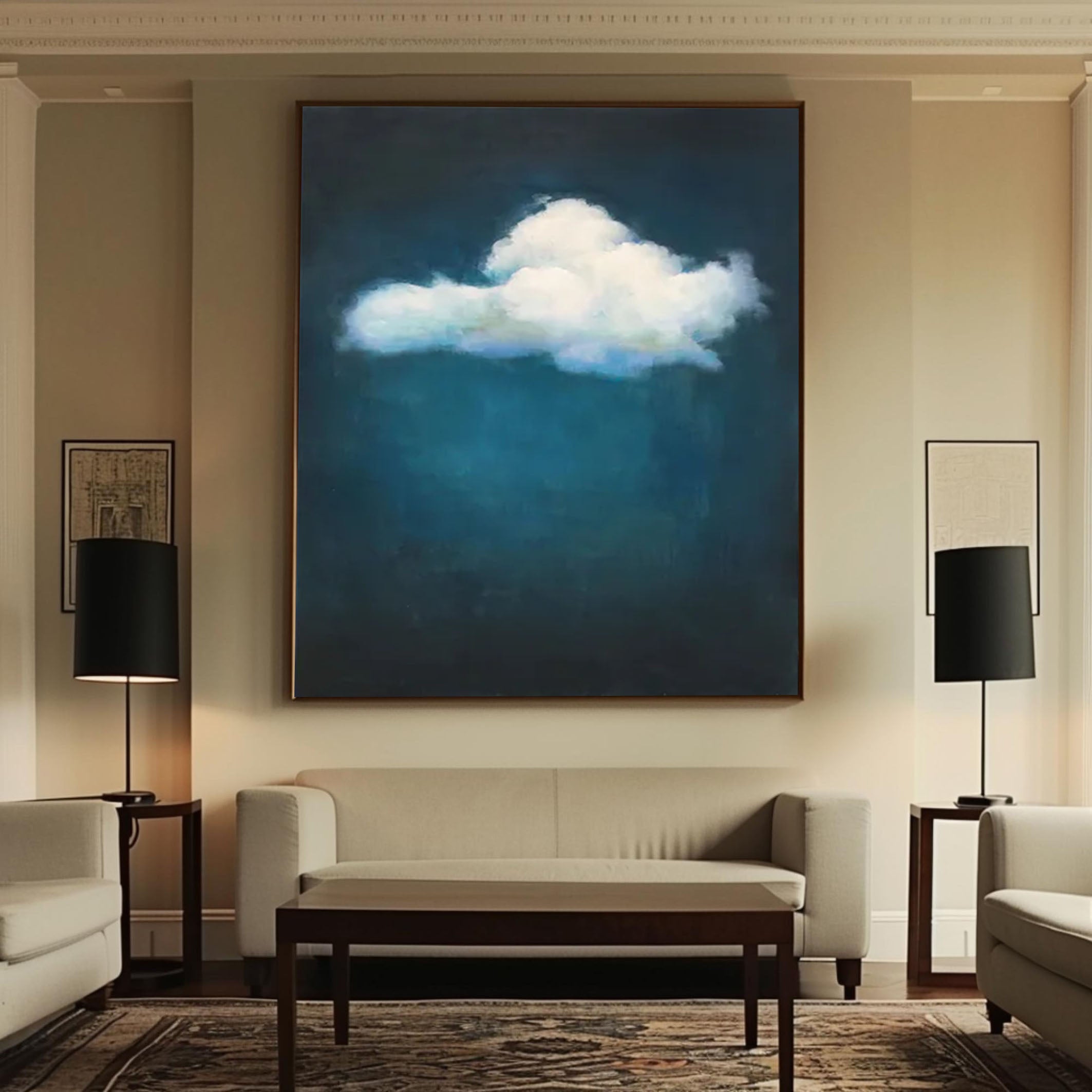 Celestial Serenity Large Abstract Cloud Painting #OS 069