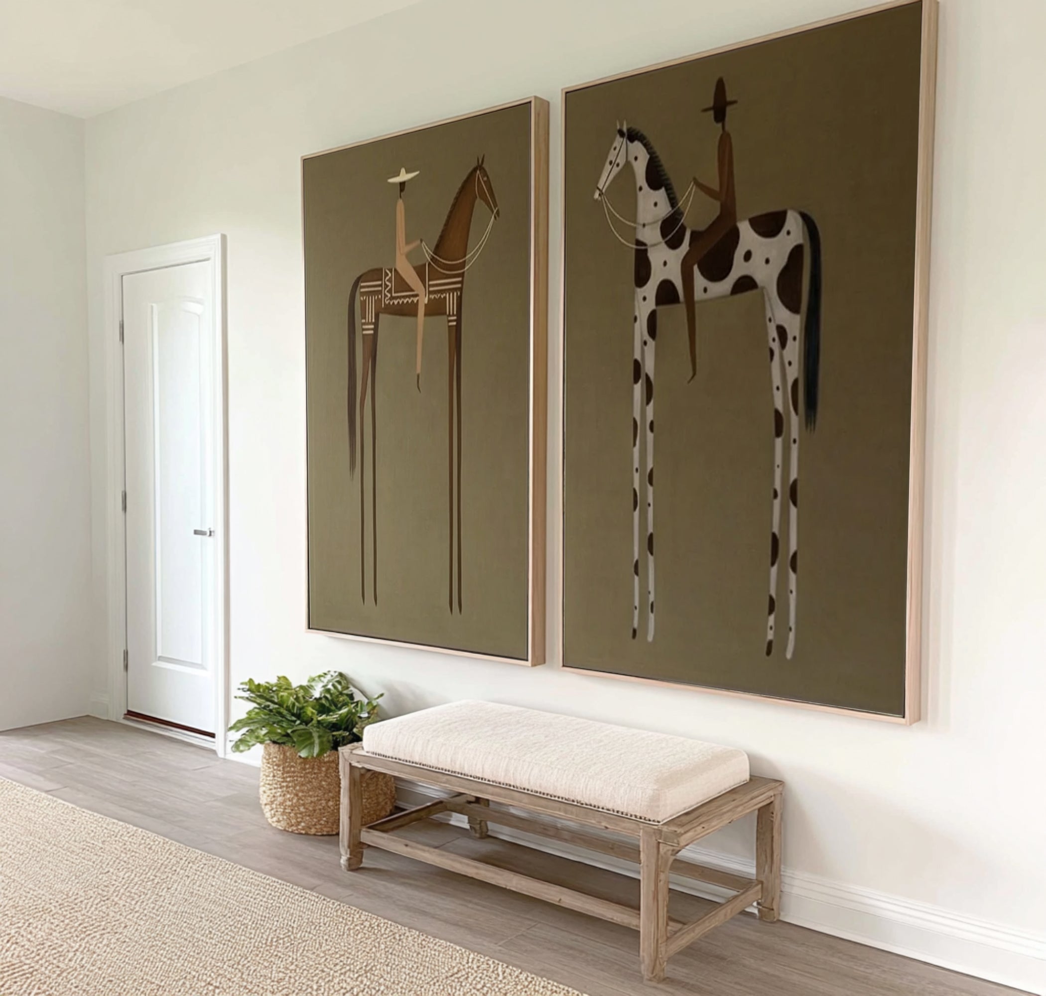 Large Gallery Style Horse Rider Artwork Modern Luxury Wall Decor | KeiraArt