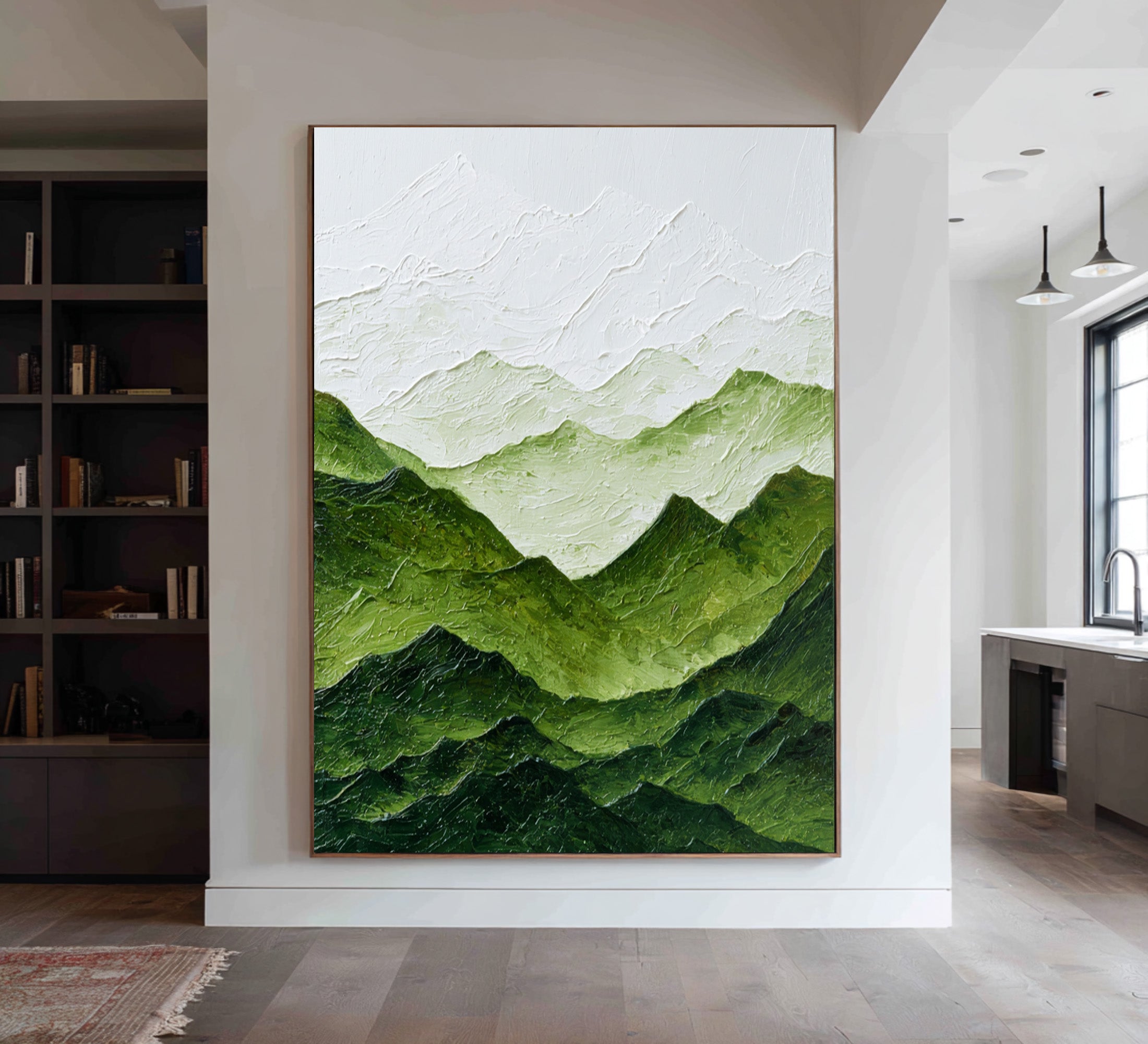 Abstract Large Green Hills Art | KeiraArt #CZ 004