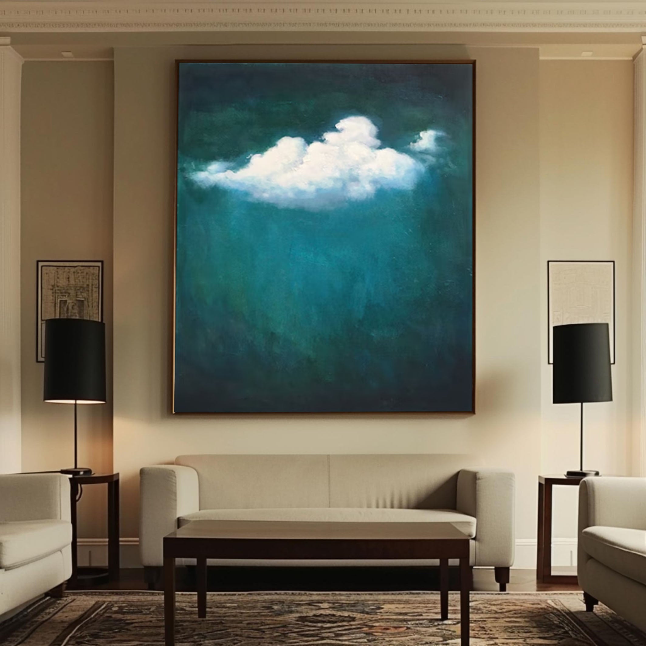 Celestial Serenity Large Abstract Cloud Painting #OS 067