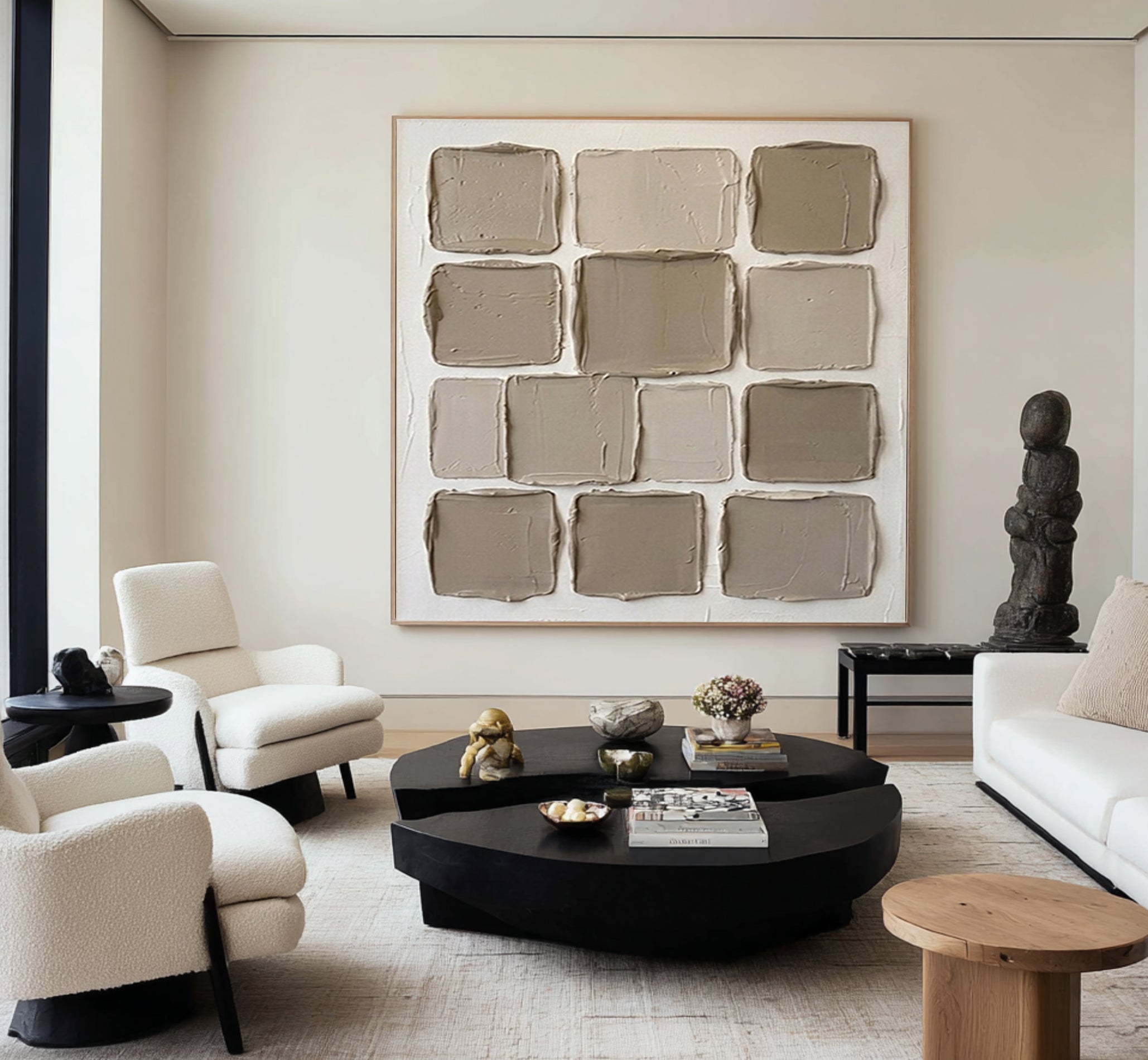 Large Modern Material Study Wall Art Contemporary Neutral Texture Painting