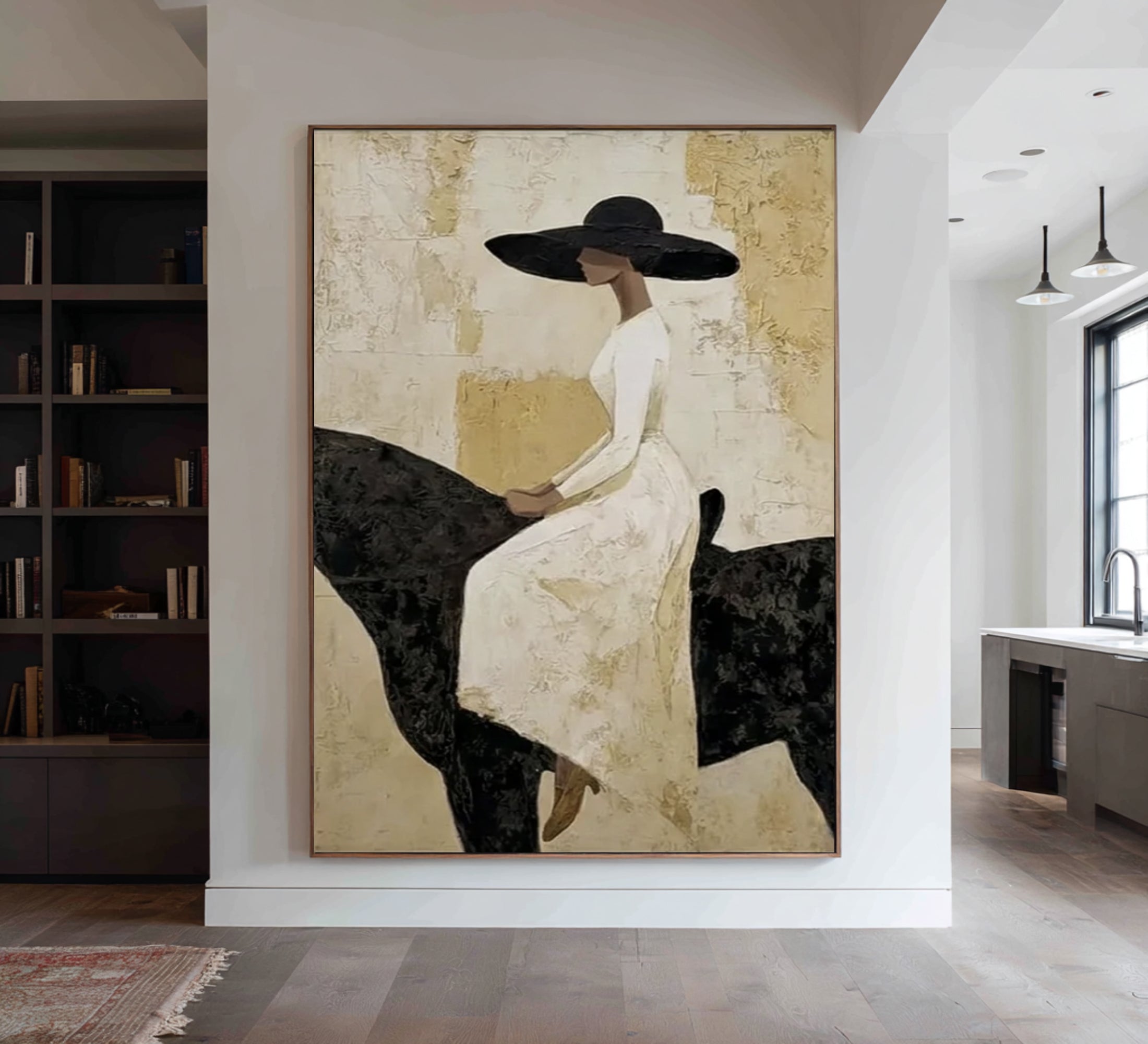 Modern Elegant Horsewoman Canvas Art Contemporary Figurative Painting