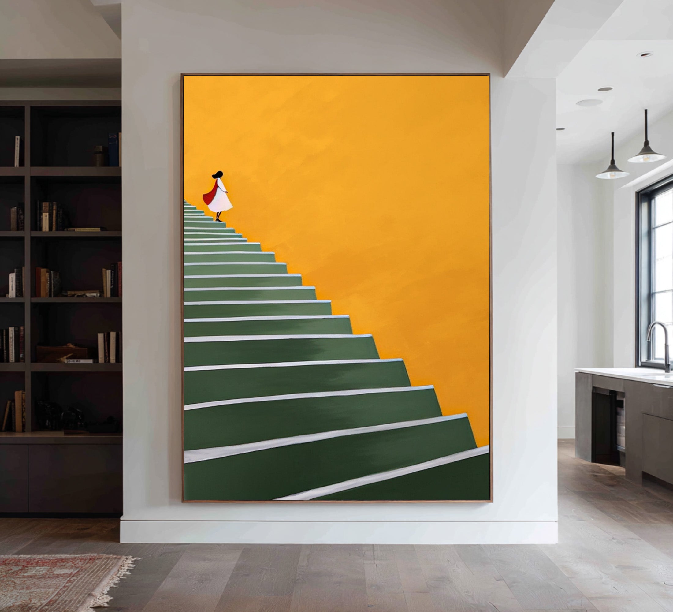 Large Contrasting Abstract Ladder Art | KeiraArt #CZ 012