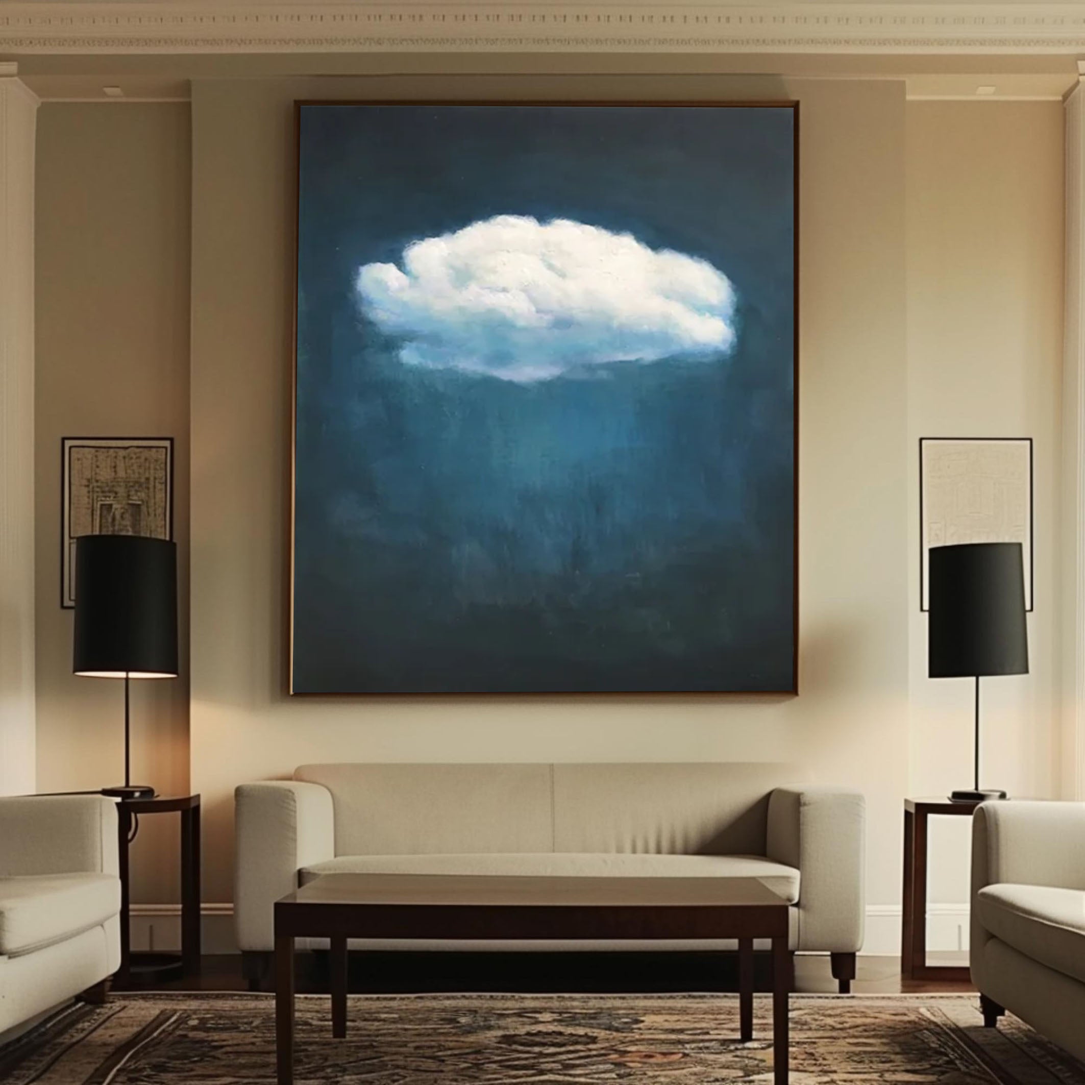 Celestial Serenity Large Abstract Cloud Painting #OS 070