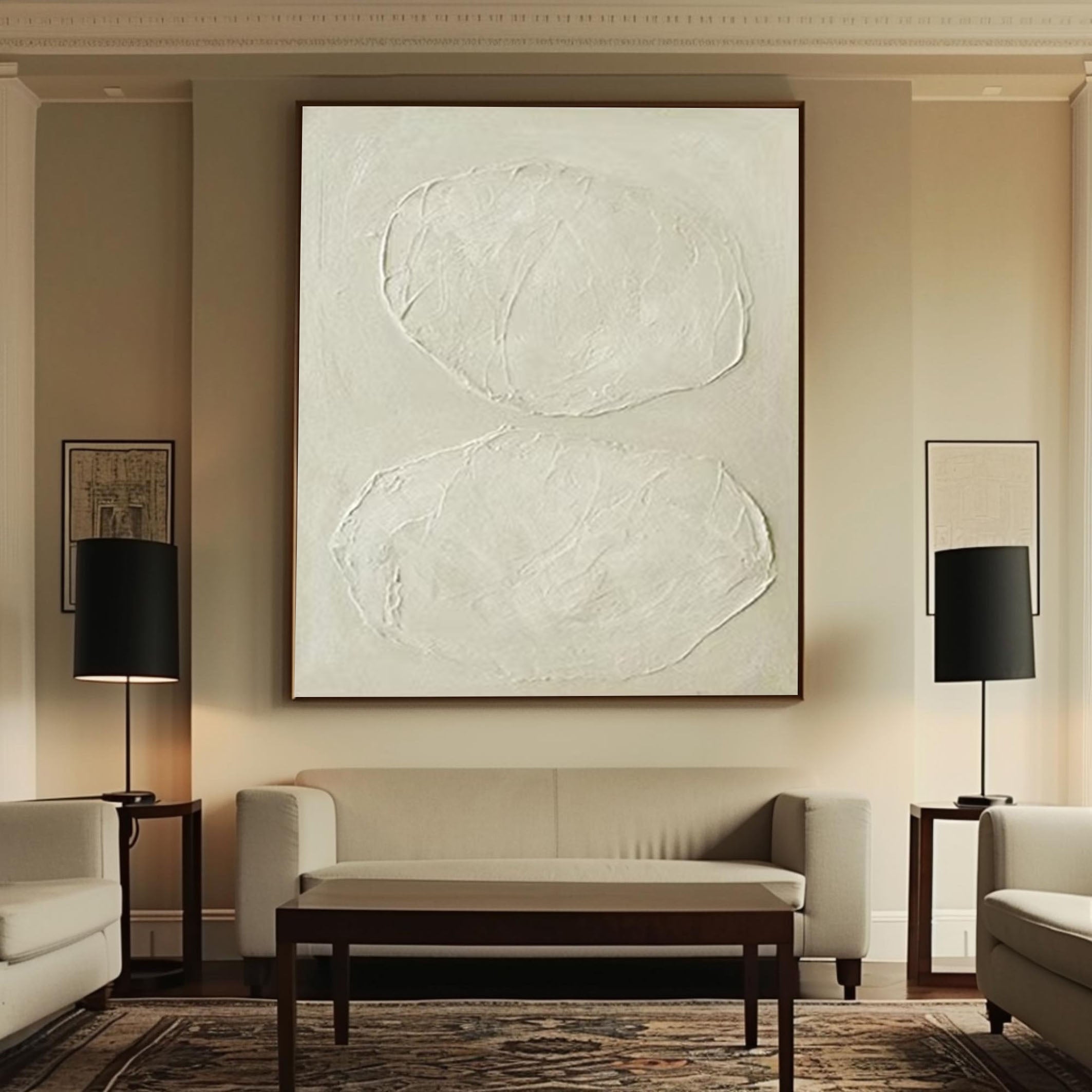Handcrafted Neutral Abstract Painting Minimalist Decor #MMA 182