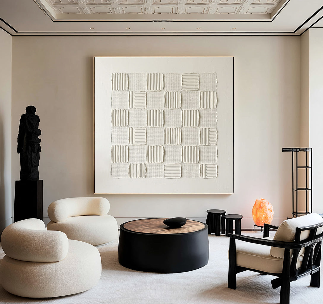 The Poetry Of The Weave Large White Textured Abstract Wall Art Contemporary Textile Relief