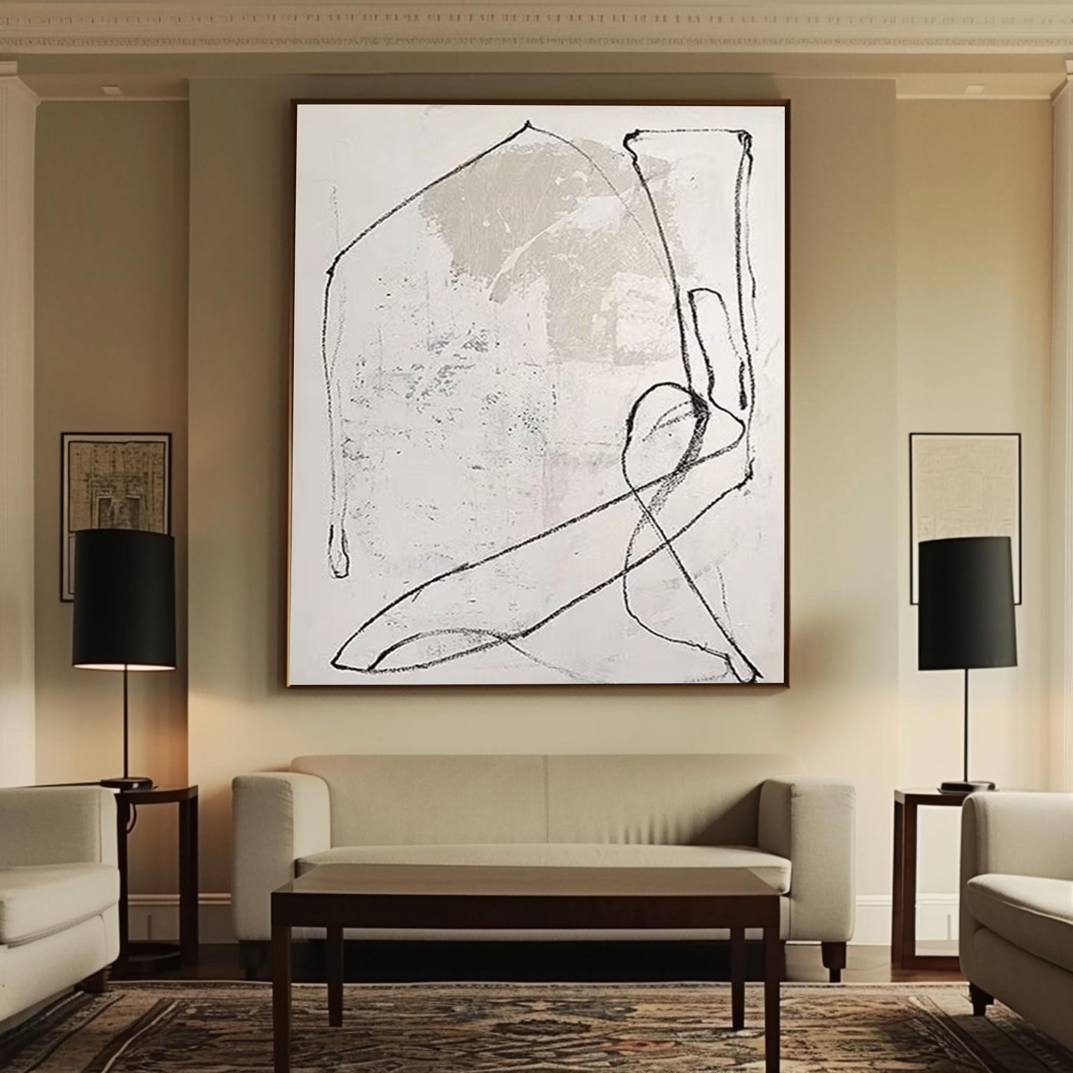 Soft Color Abstract Line Art for Contemporary Interiors #AP 066