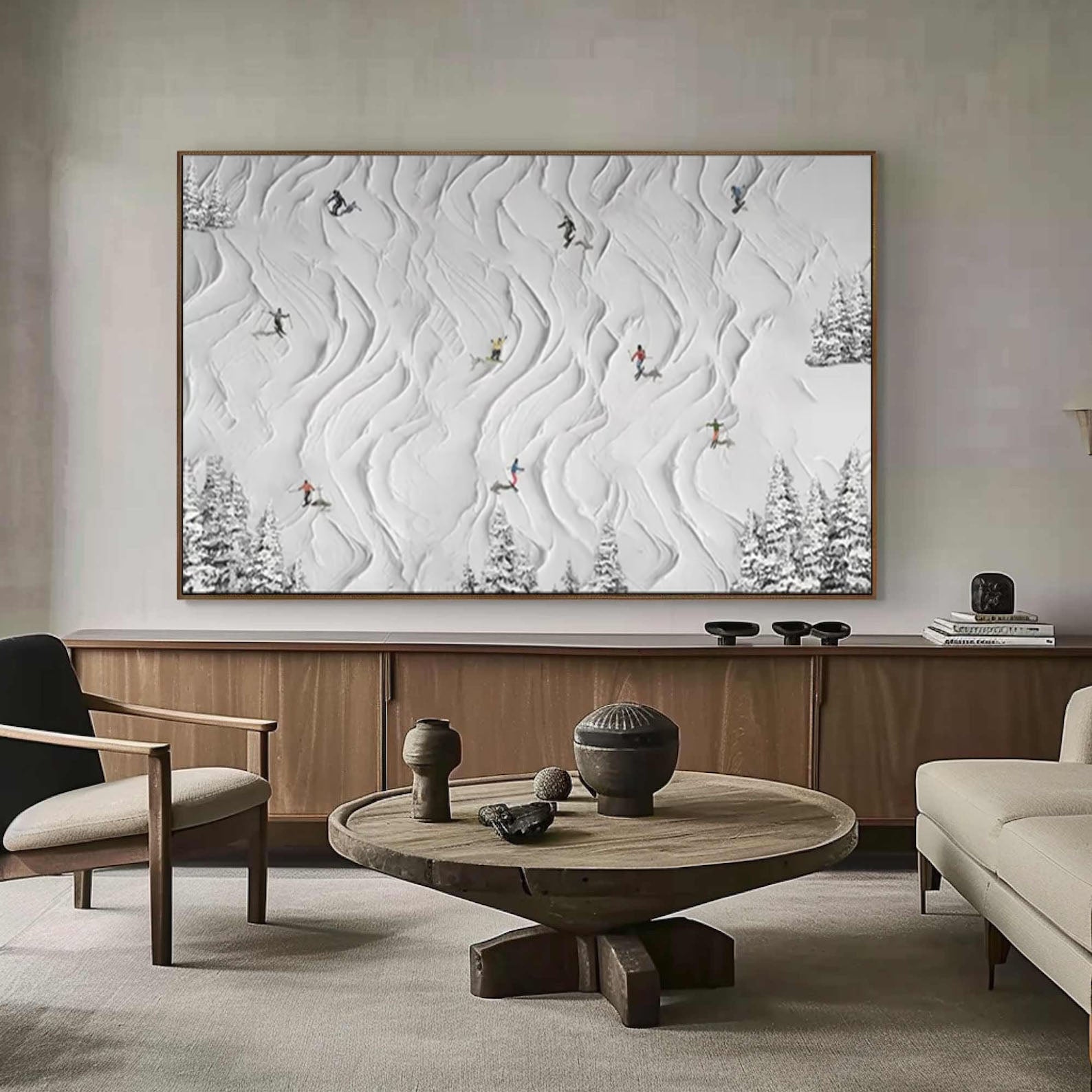 Winter Whisper White Textured Artwork of Snowy Landscape #ASP 010