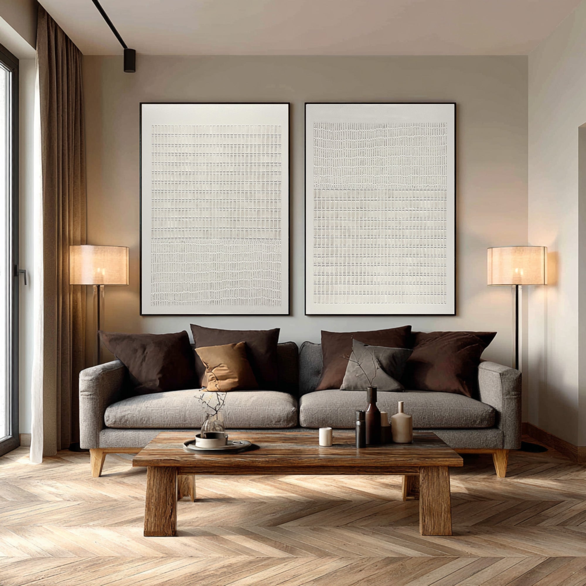 Minimalist Abstract Wall Art Set of 2 #CZ 036