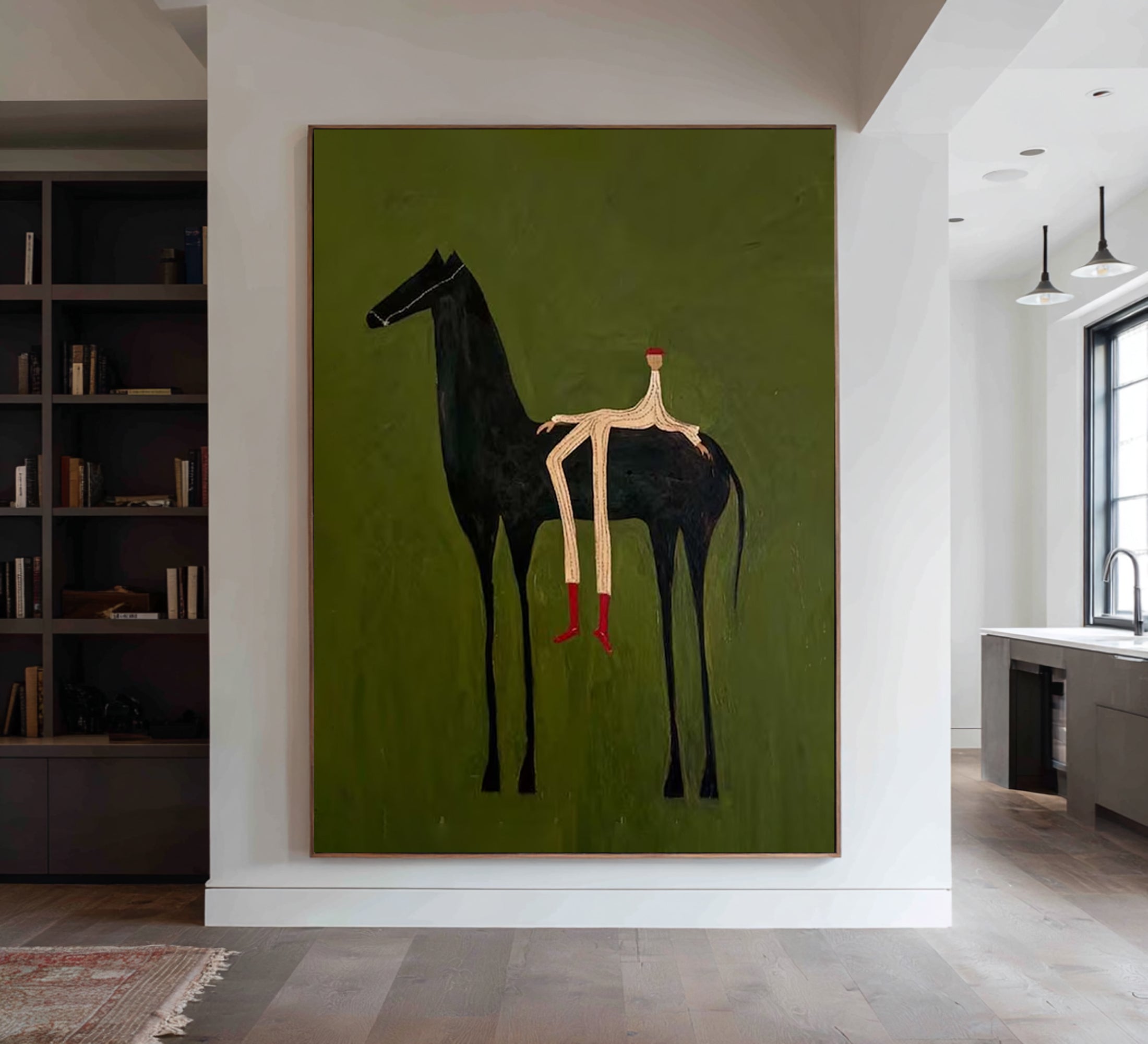 Oversized Contemporary Horse Canvas Art Modern Abstract Painting
