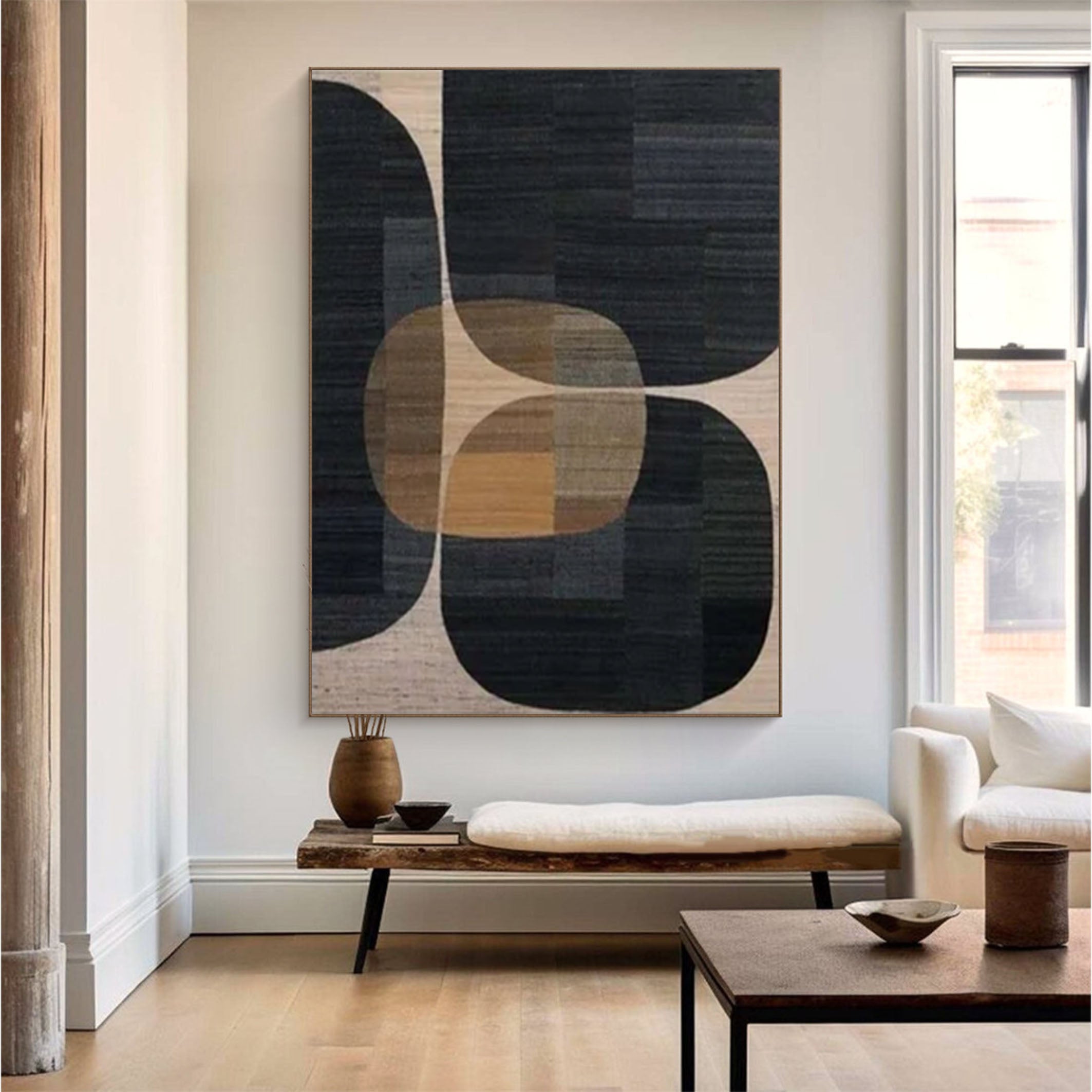 Geometric Abstract Canvas Wabi-Sabi Inspired Wall Decor #MMA 180