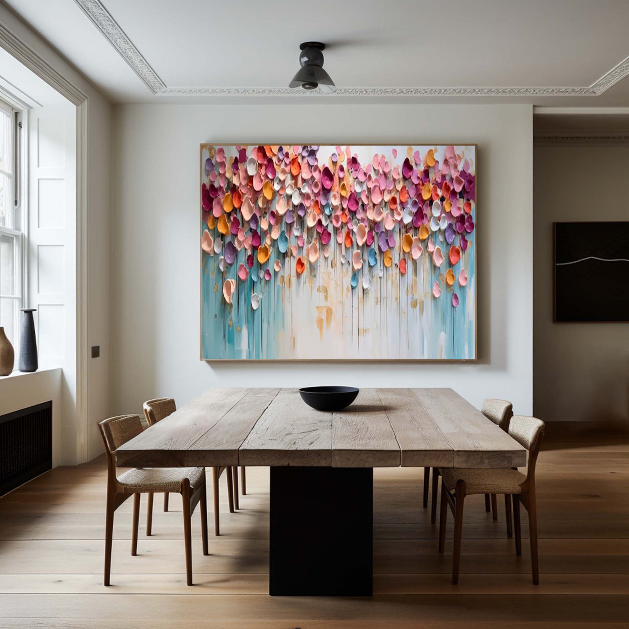 Vibrant Petal Abstract Wall Art Large Modern Floral Canvas #FT 056
