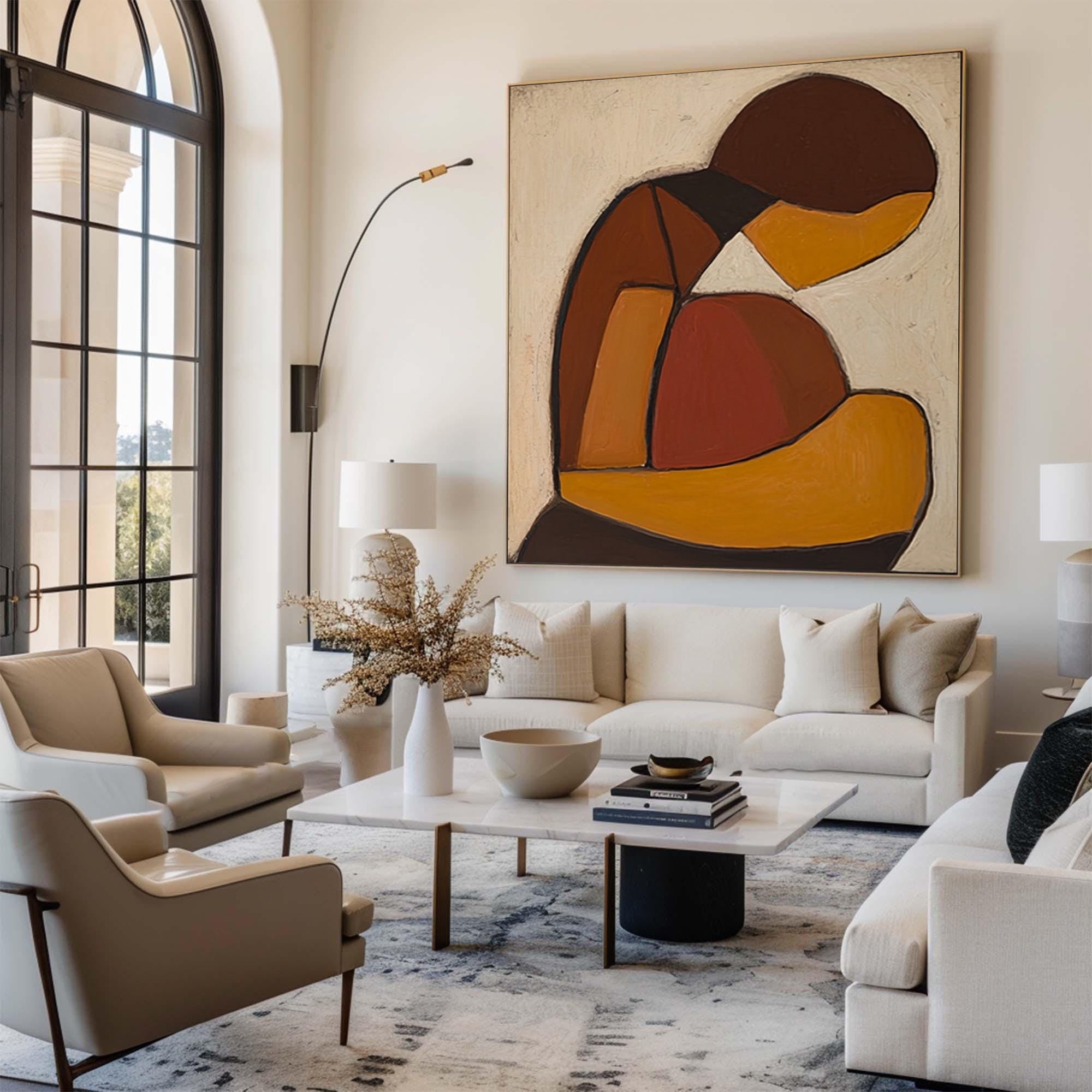 Modern Figurative Oil Painting in Earth Colors #CZ 031