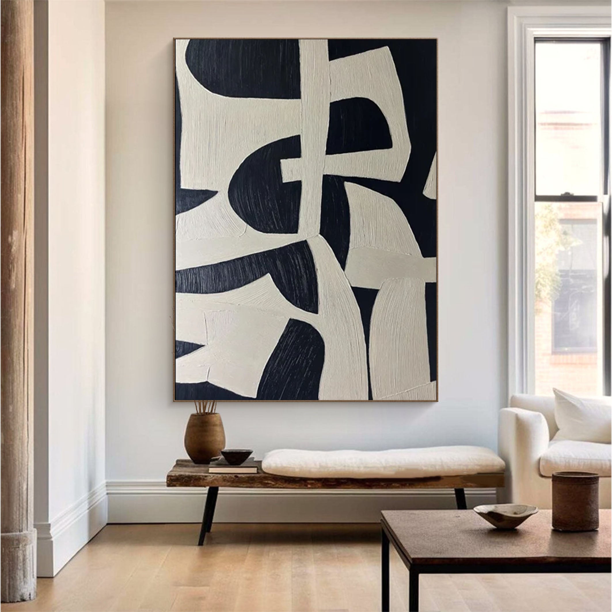 Abstract Neutral Canvas Wabi Sabi Art Soft Tones for Contemporary Spaces #MMA 176