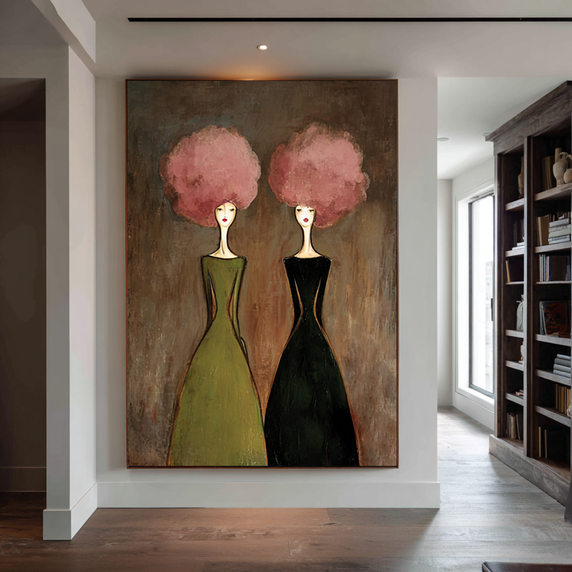 Minimal Figurative Oil Painting with Soft Pink Details #CZ 052