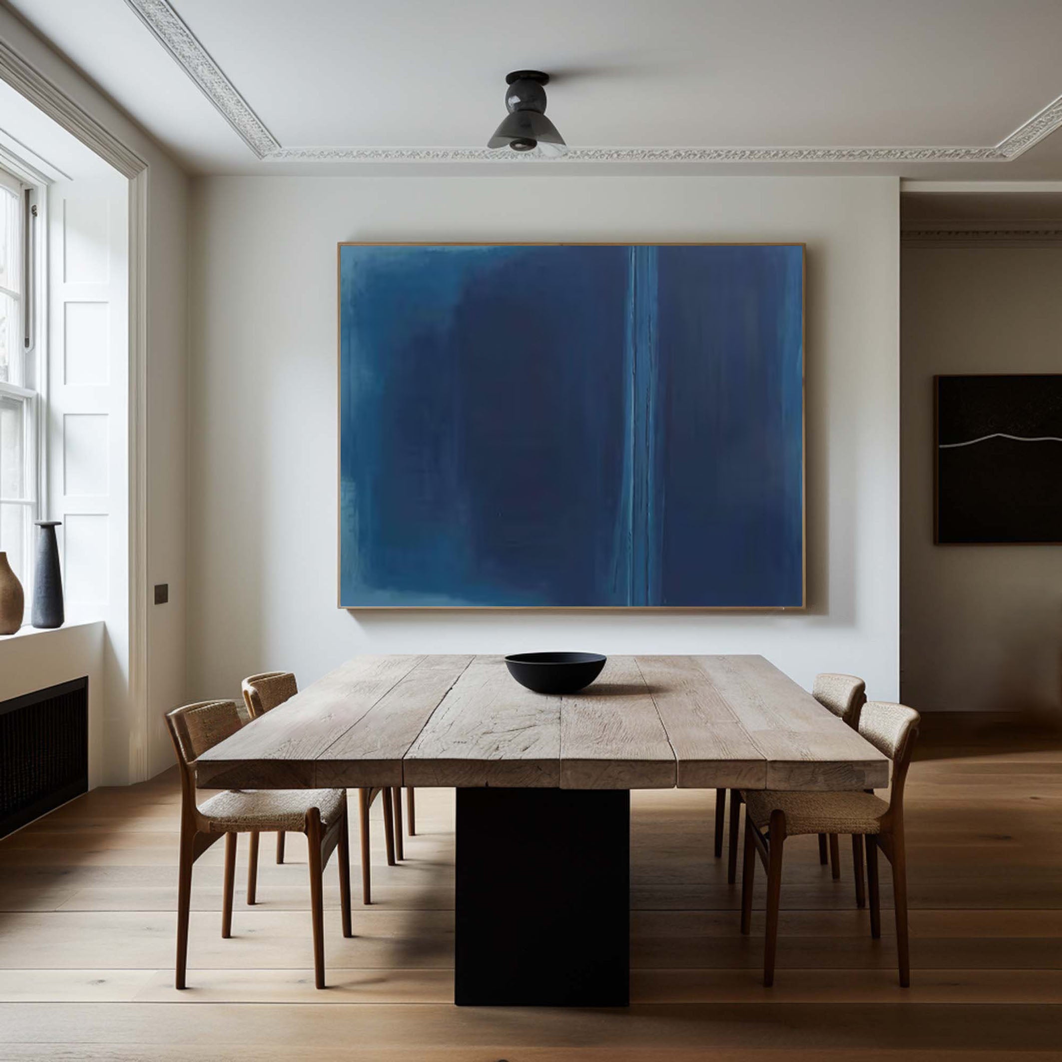 Mystic Depths Large Blue Abstract Canvas Art For Home Decor #AP 061