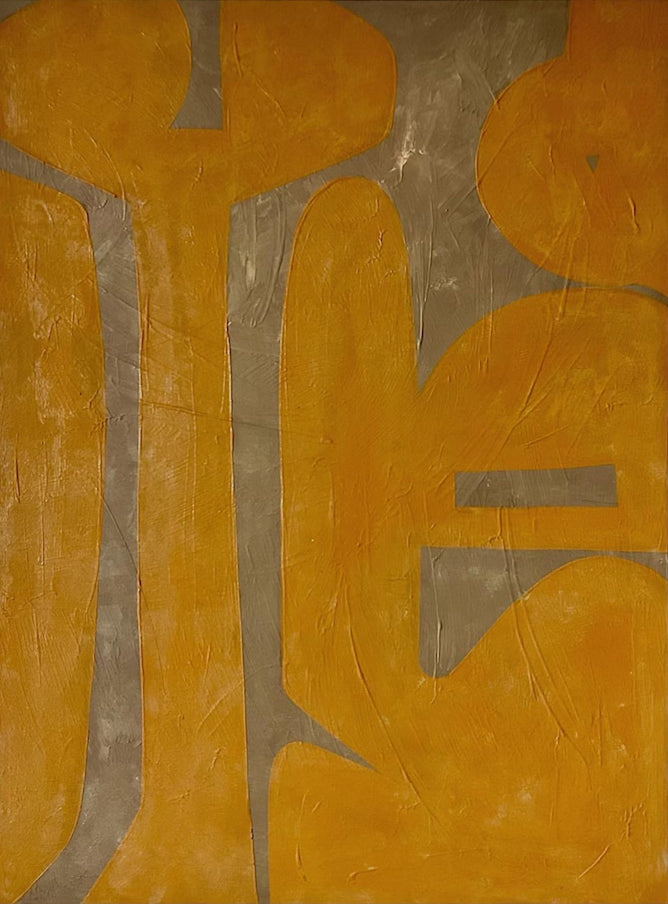 Large Modern Abstract Yellow Grey Art |KeiraArt #AG 102