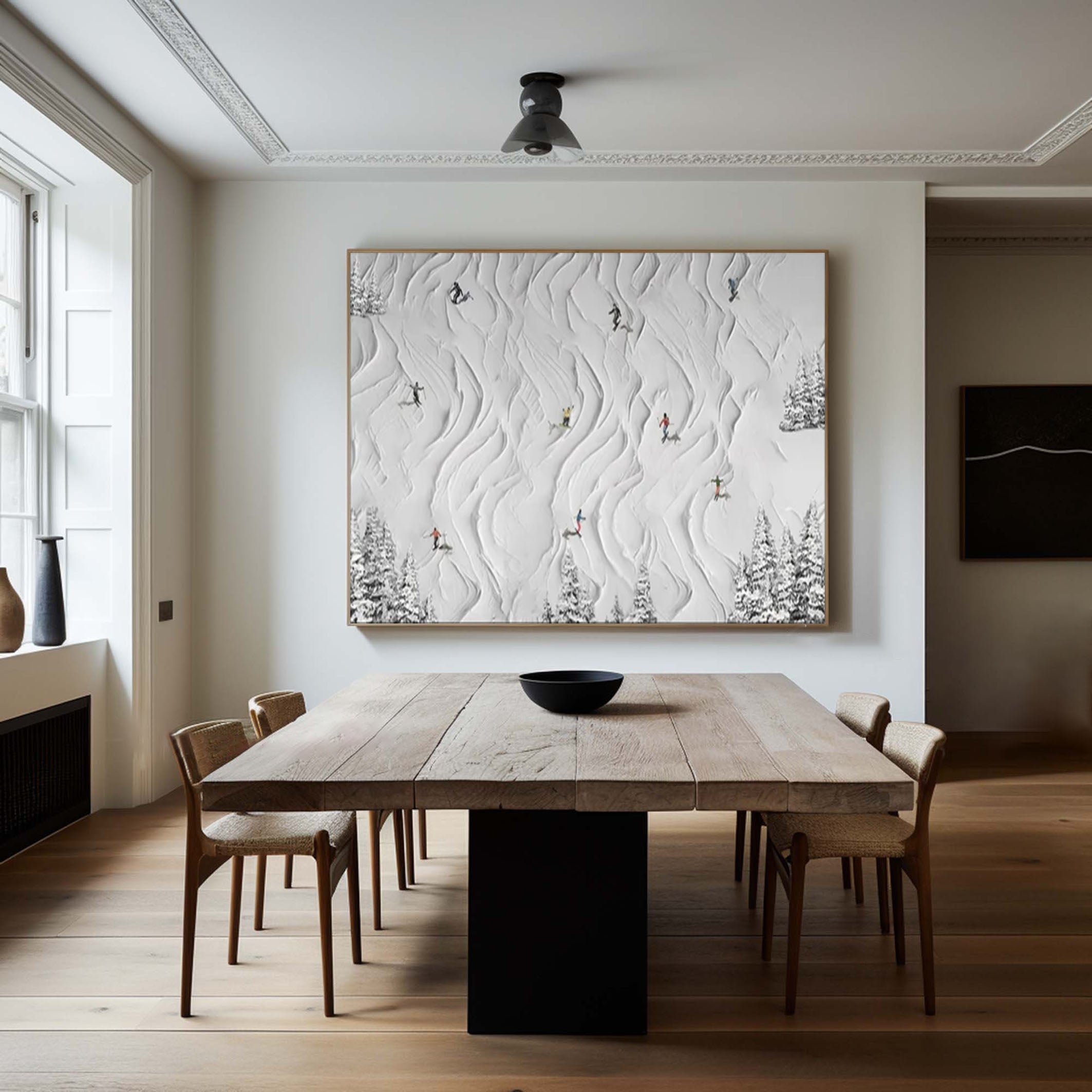 Winter Whisper White Textured Artwork of Snowy Landscape #ASP 010