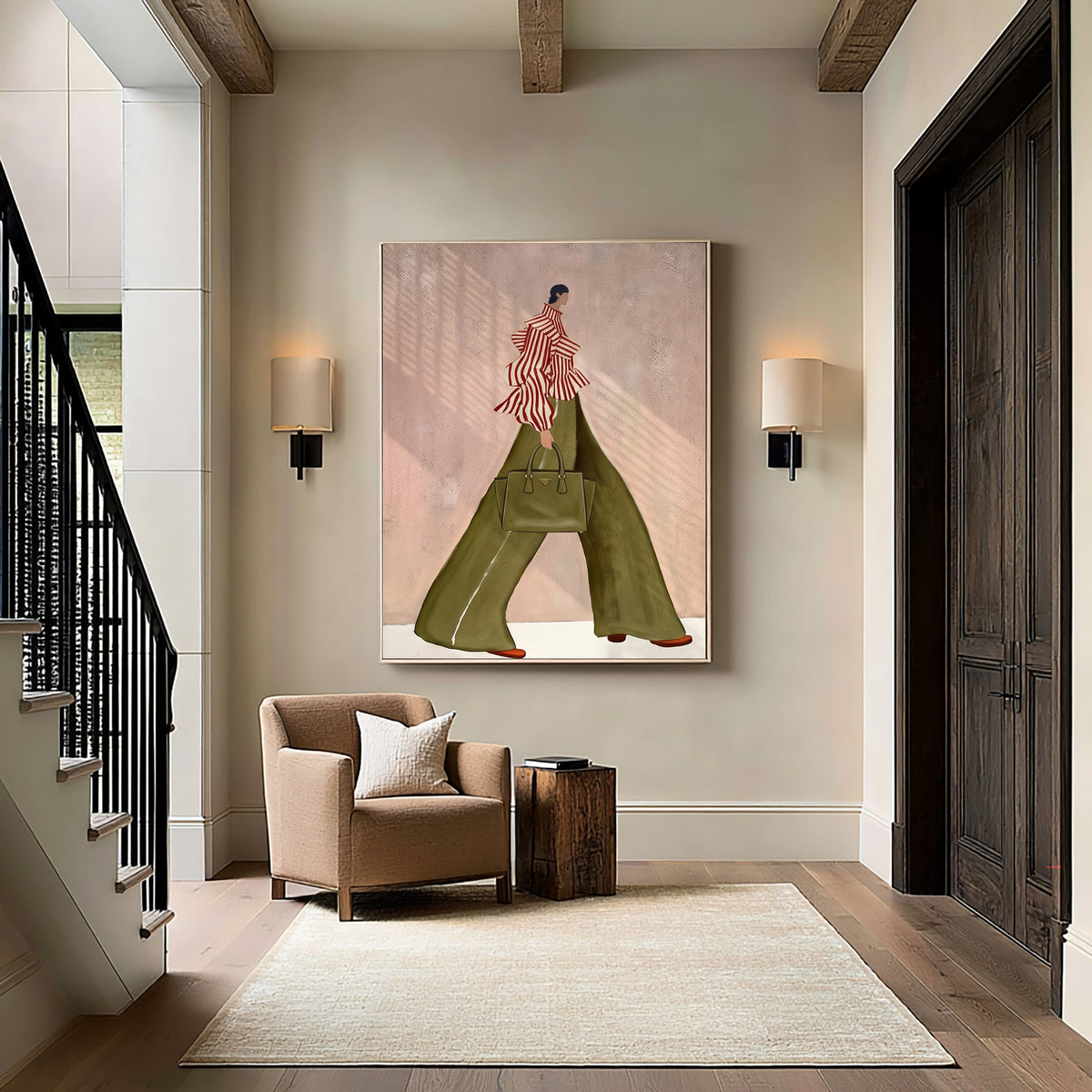 Chic Fashion Illustration Stylish Woman Wall Art