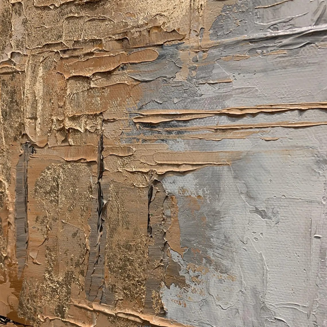 Textured Gold and Black Painting for Modern Home #AP 098