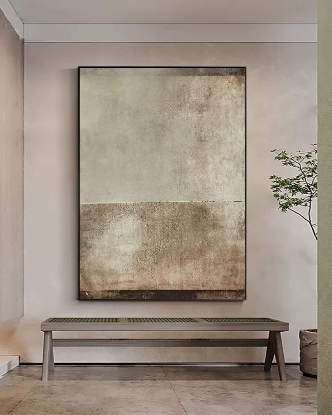 Neutral Beige Abstract - Wabi Sabi Style Painting for Home Decor #AP 119