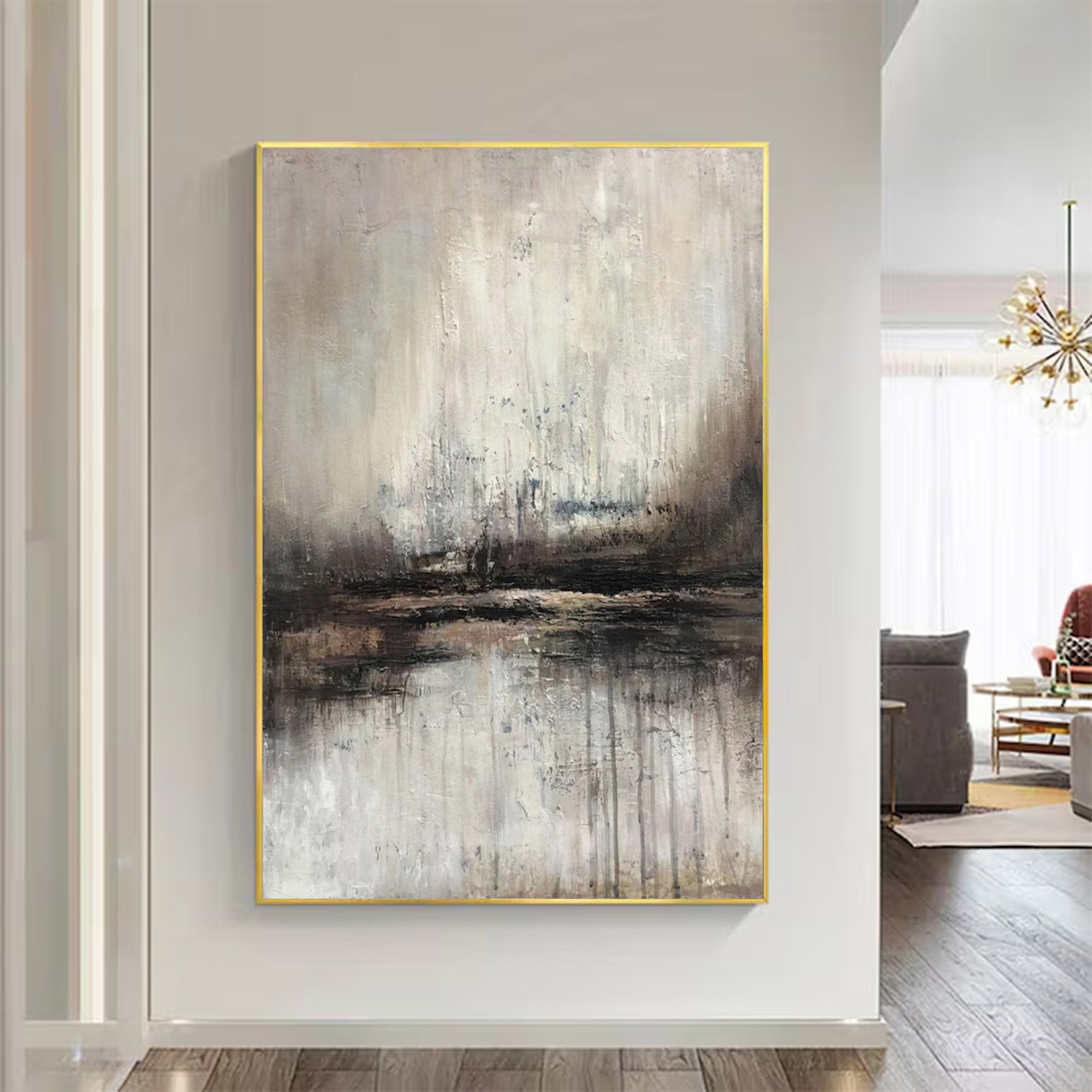 Large Neutral Abstract Painting | KeiraArt #AG 136
