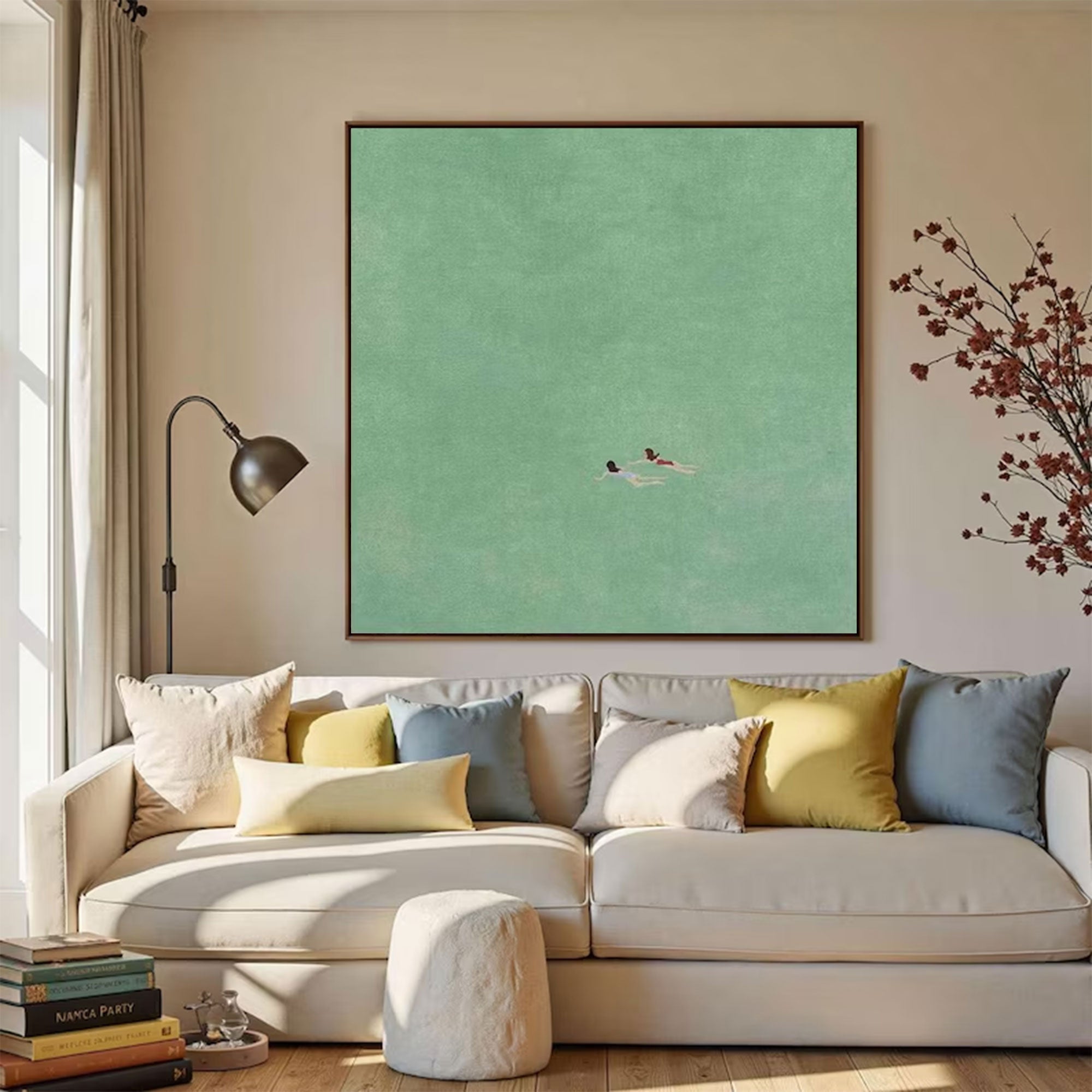 Large Minimalist Swimmers Art | KeiraArt #AG 163