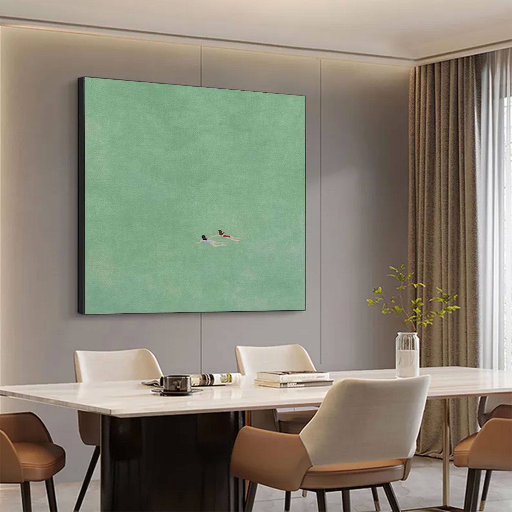 Large Minimalist Swimmers Art | KeiraArt #AG 163