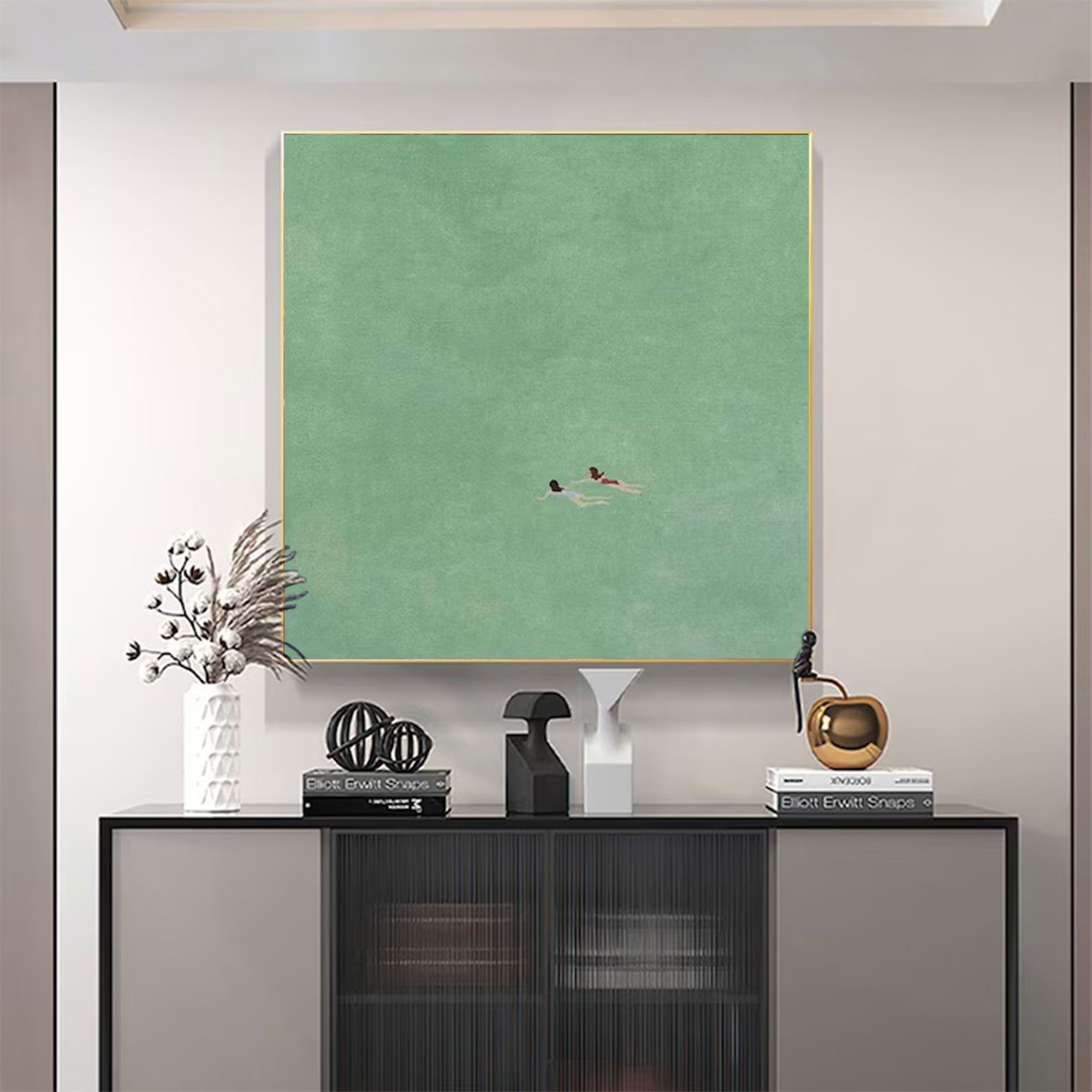 Large Minimalist Swimmers Art | KeiraArt #AG 163