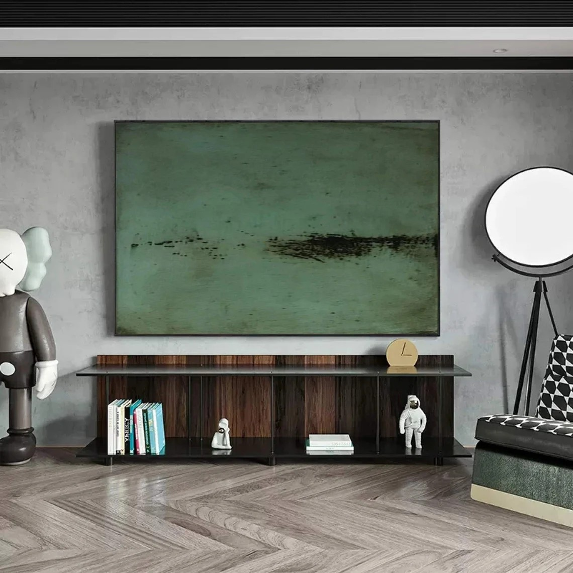 Abstract Green Wall Art | Nature Inspired Minimalist Canvas Painting #AP 087