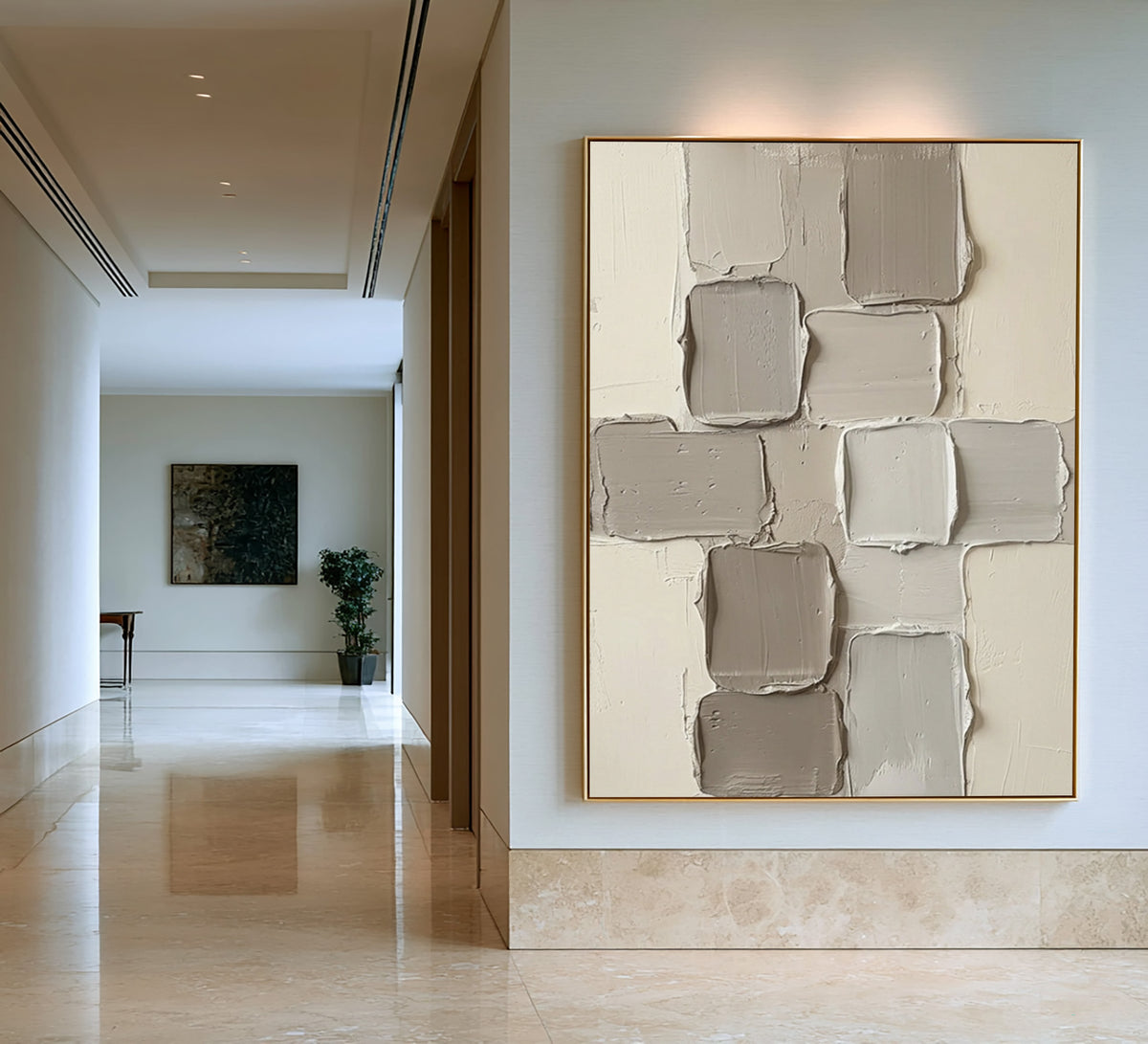 A Quiet Stack Of Structures Large Neutral Textured Abstract Wall Art Sculptural Relief Modern Architectural Decor
