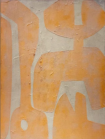 Modern Abstract Beige Peach Large Art |KeiraArt #AG 103