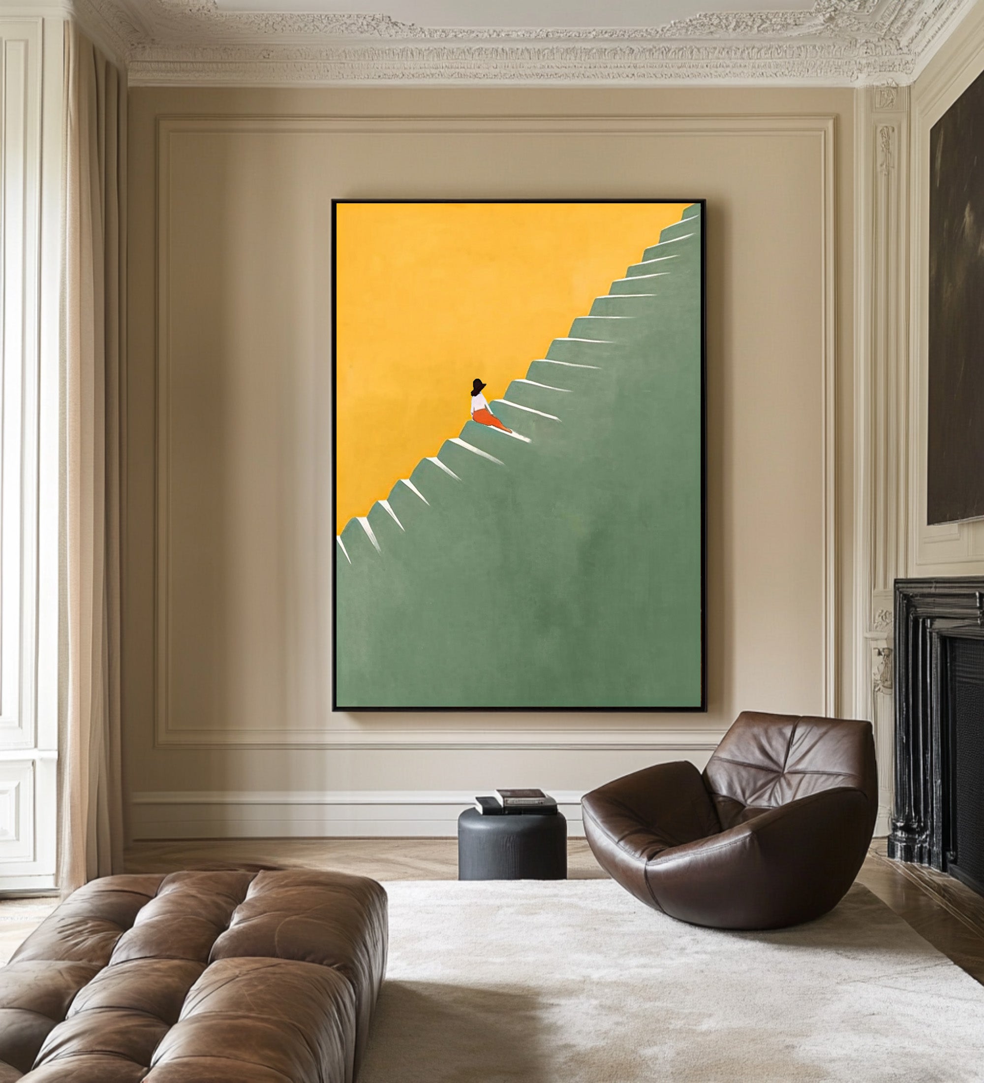 Large Contrasting Abstract Ladder Art | KeiraArt #CZ 010